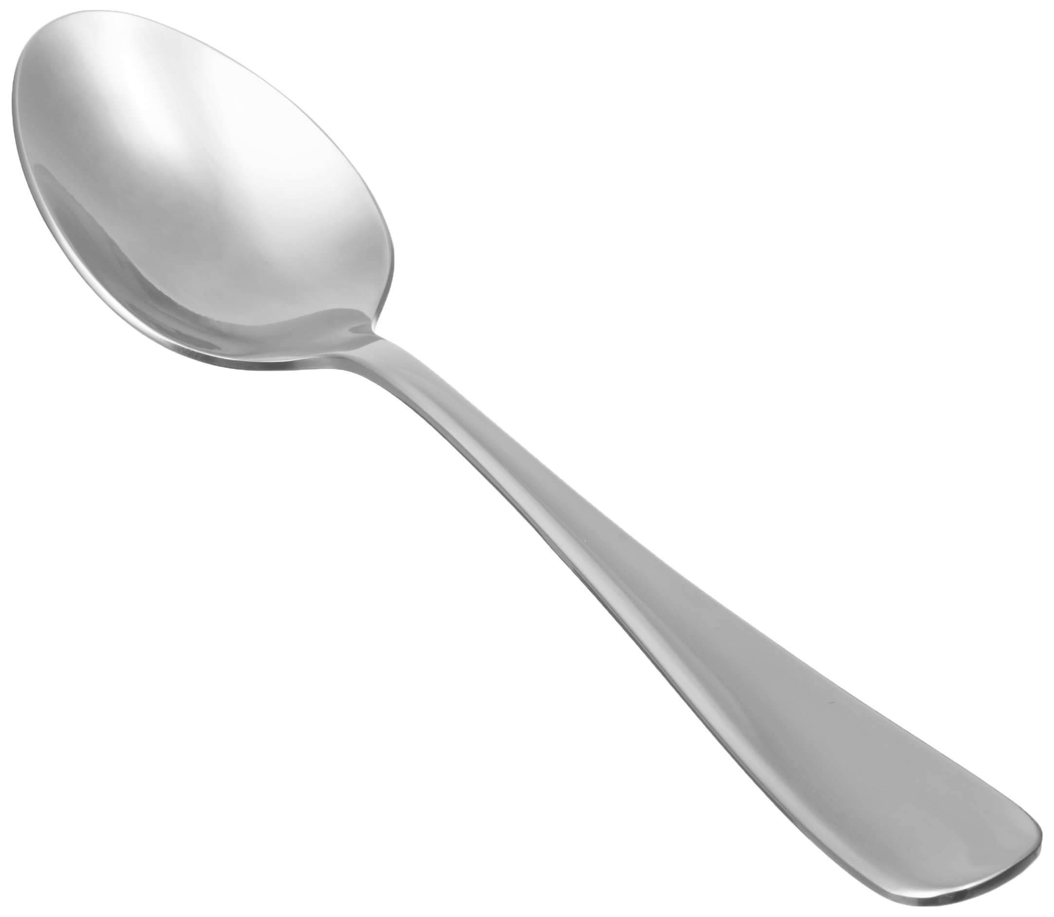 Amazon Basics Stainless Steel Dishwasher Safe Dinner Spoons with Round Edge, Large Tablespoons, Substantial Weight, 7.9 inches, Silver, Pack of 12