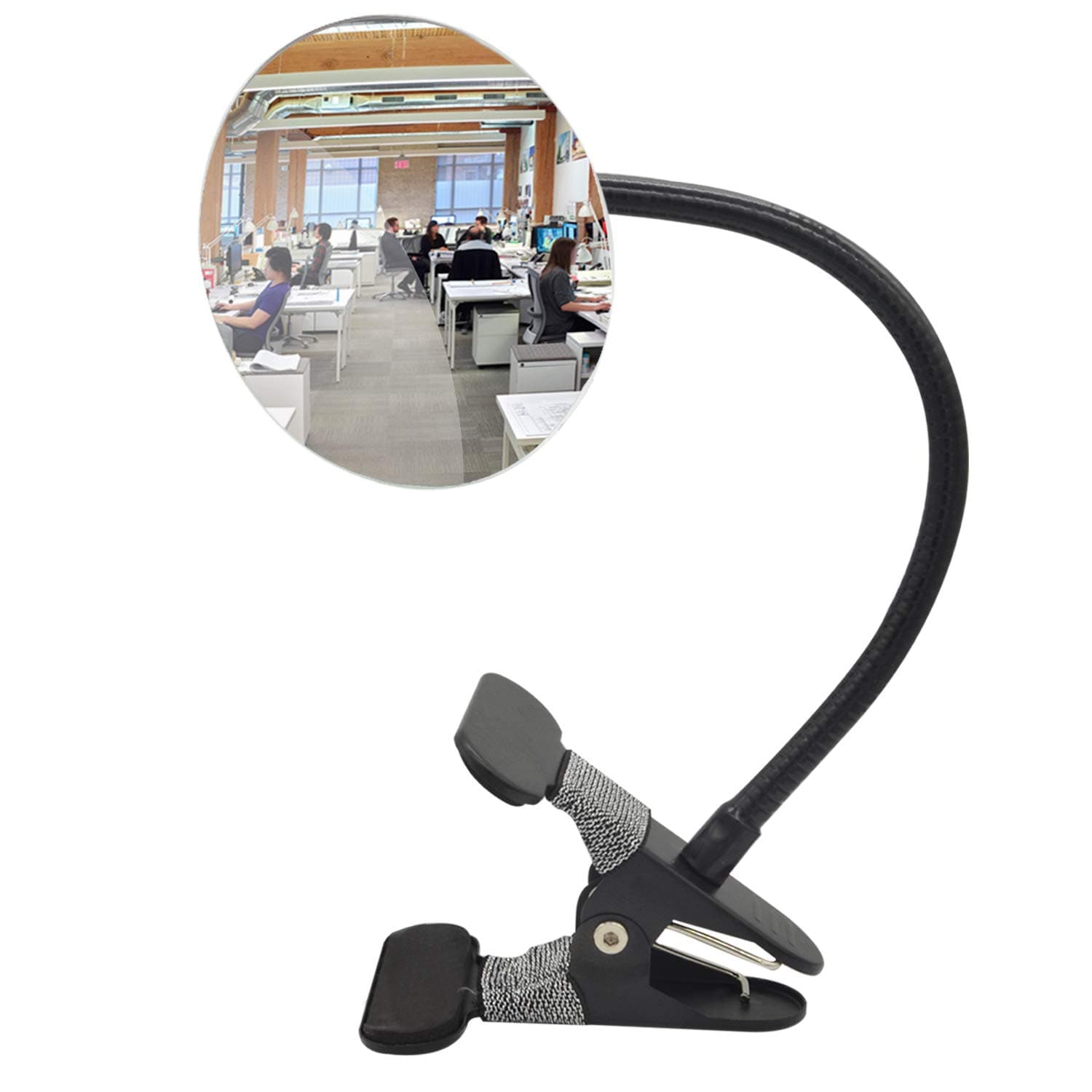 Ampper Clip On Security Mirror, Convex Cubicle Mirror for Personal Safety and Security Desk Rear View Monitors or Anywhere (3.35", Round)