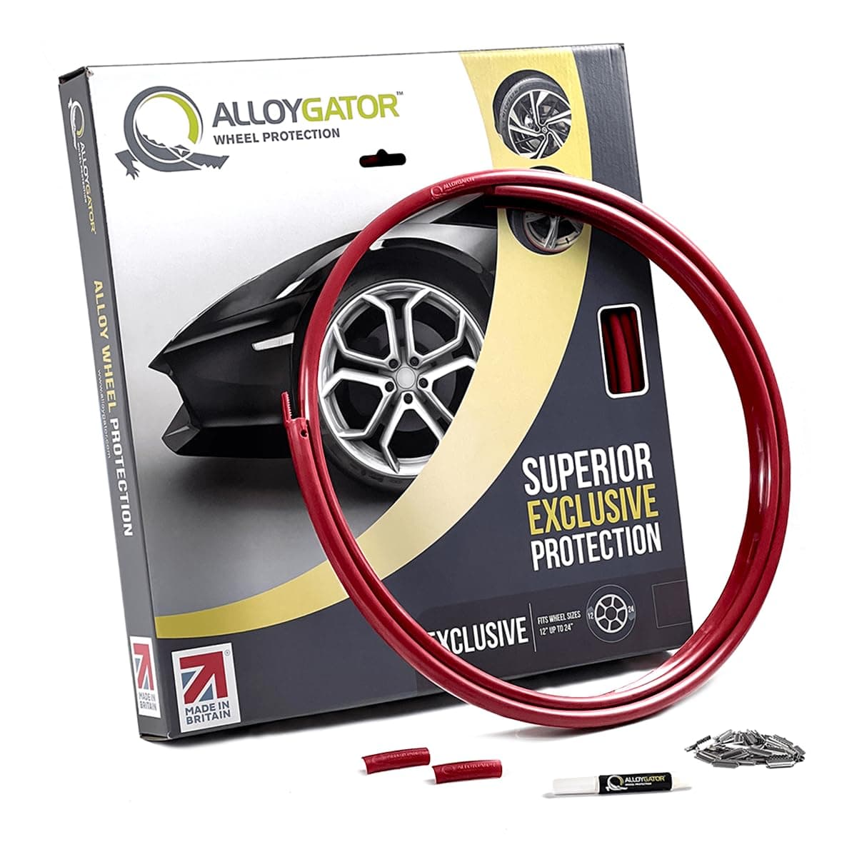 AlloyGator Single Replacement Profile | Alloy Wheel Protectors | Single Replacement only - 1 Wheel (Dark Red)