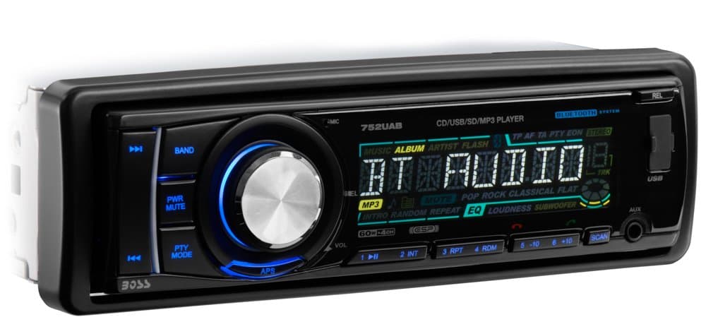 BOSS Audio Systems 752UAB Single-DIN CD MP3 Player Receiver, Bluetooth, Detachable Front Panel, Wireless Remote