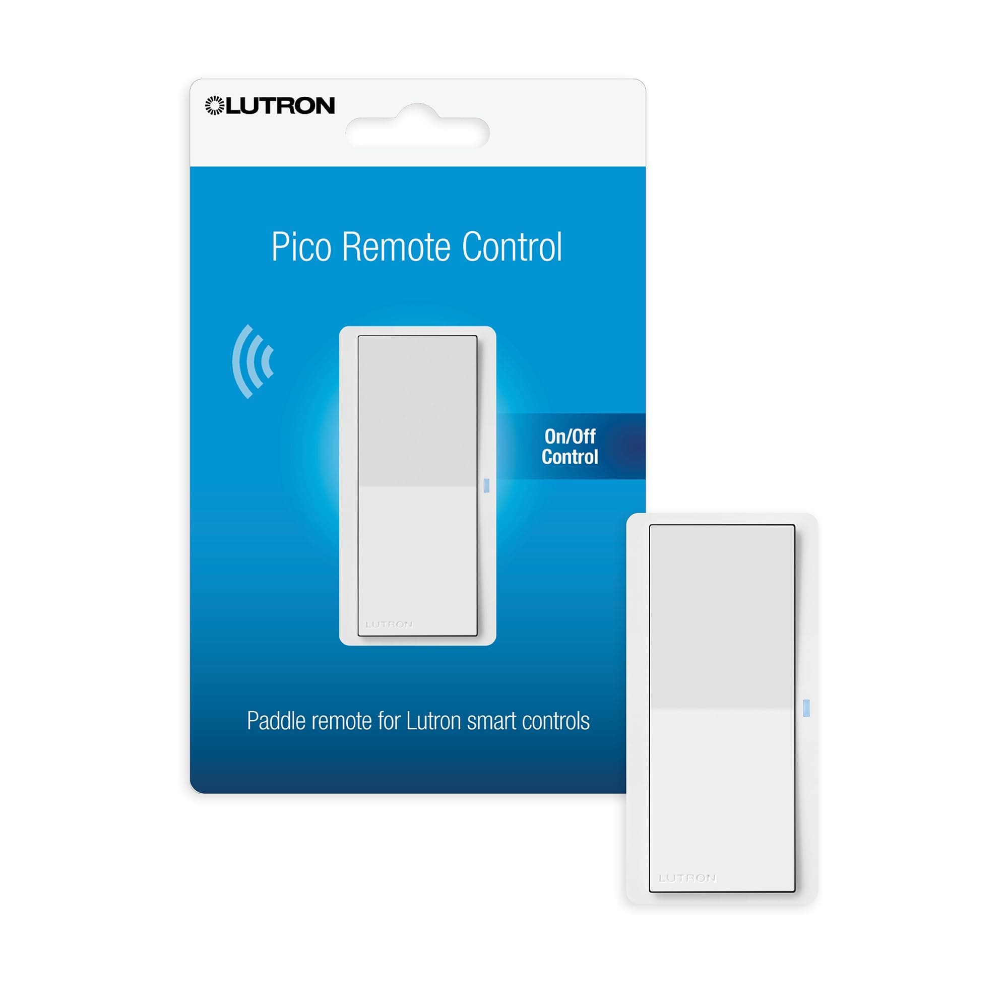 Lutron Pico Paddle Remote for On/Off Control | for Cas ta Smart Switches and Dimmers | PJ2-P2B-GWH | White