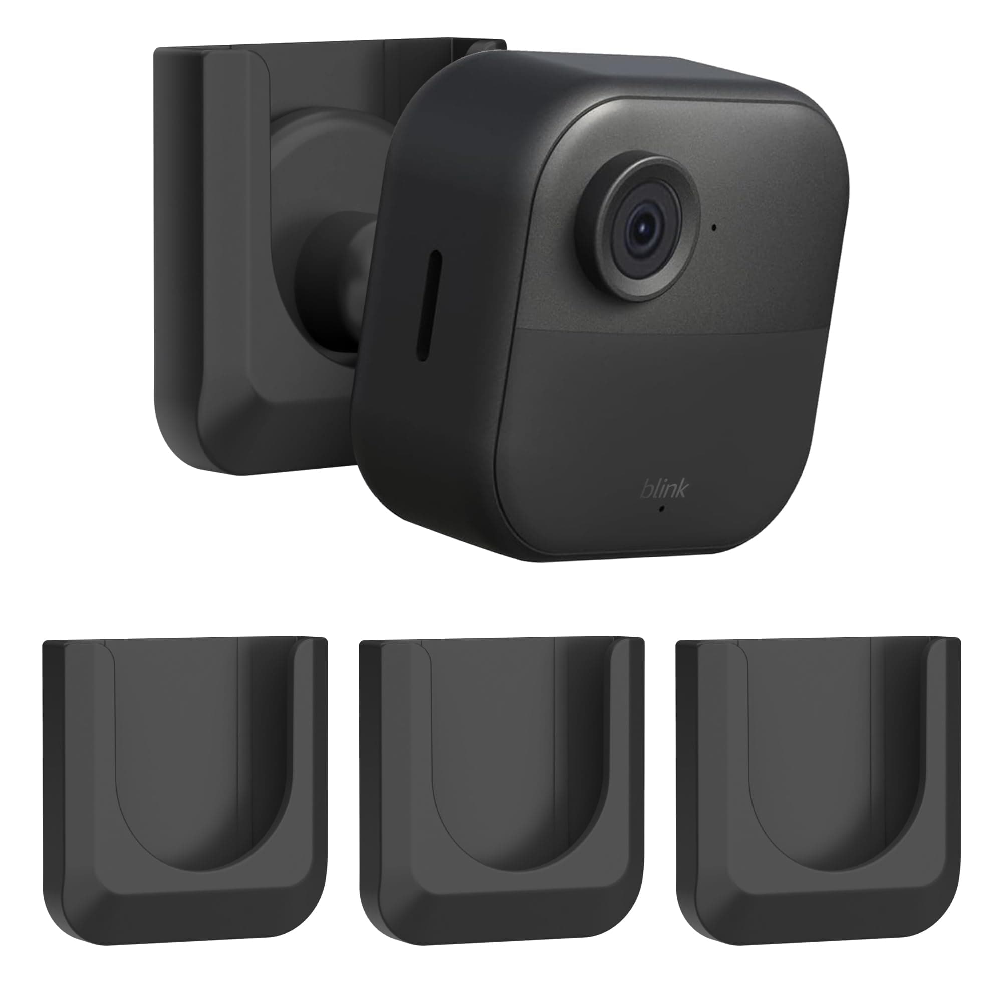 Blink Camera No Drill Wall Mount Bracket for Blink Outdoor 4/ Blink Mini 2/Blink Indoor Camera,No Screw Adhesive Blink Camera Mount for Blink Indoor Outdoor Camera 3Pack (Camera Not Included),Black