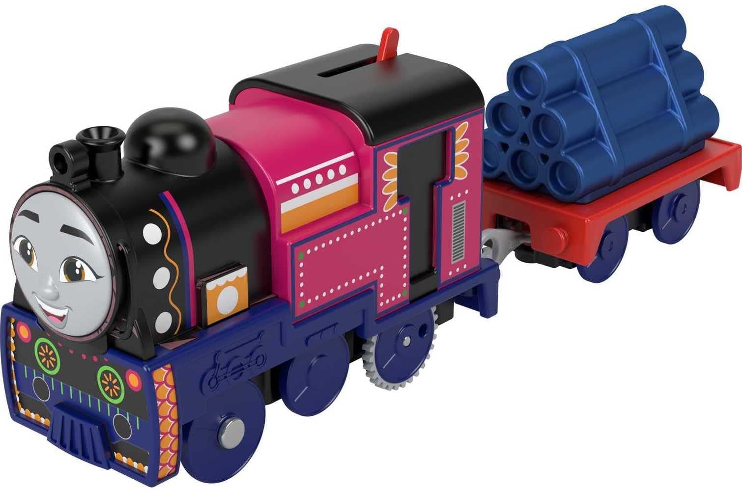 Ashima Toy Train, Battery-Powered Motorized Engine with Cargo Car for Preschool Pretend Play, HMC22