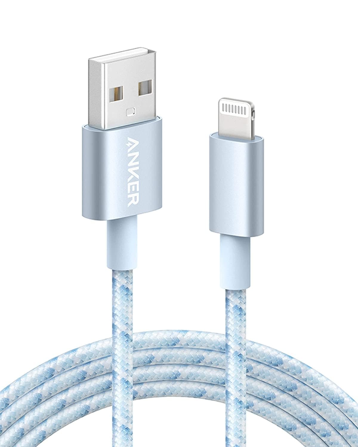 6ft Lightning Cable, 331 Cable, Premium Nylon USB-A to Lightning Cord, MFi Certified for iPhone Chargers, iPhone SE/Xs/XS Max/XR/X/8 Plus/7/6 Plus, iPad Pro Air 2, and More (Winter Blue)