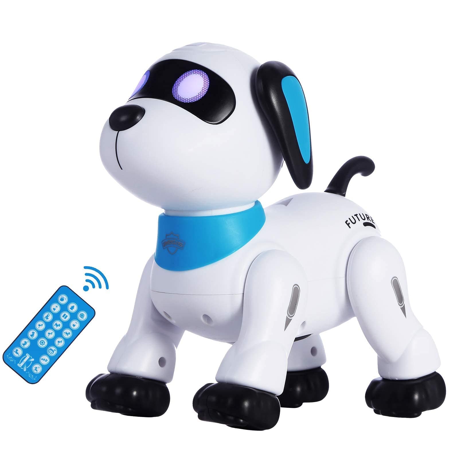 yiman Remote Control Robot Dog Toy – Interactive & Programmable RC Robot Toy for Kids 3+, Smart Dancing Puppy with LED Eyes & Sound, Rechargeable Electronic Pet Toy for Boys & Girls – Blue