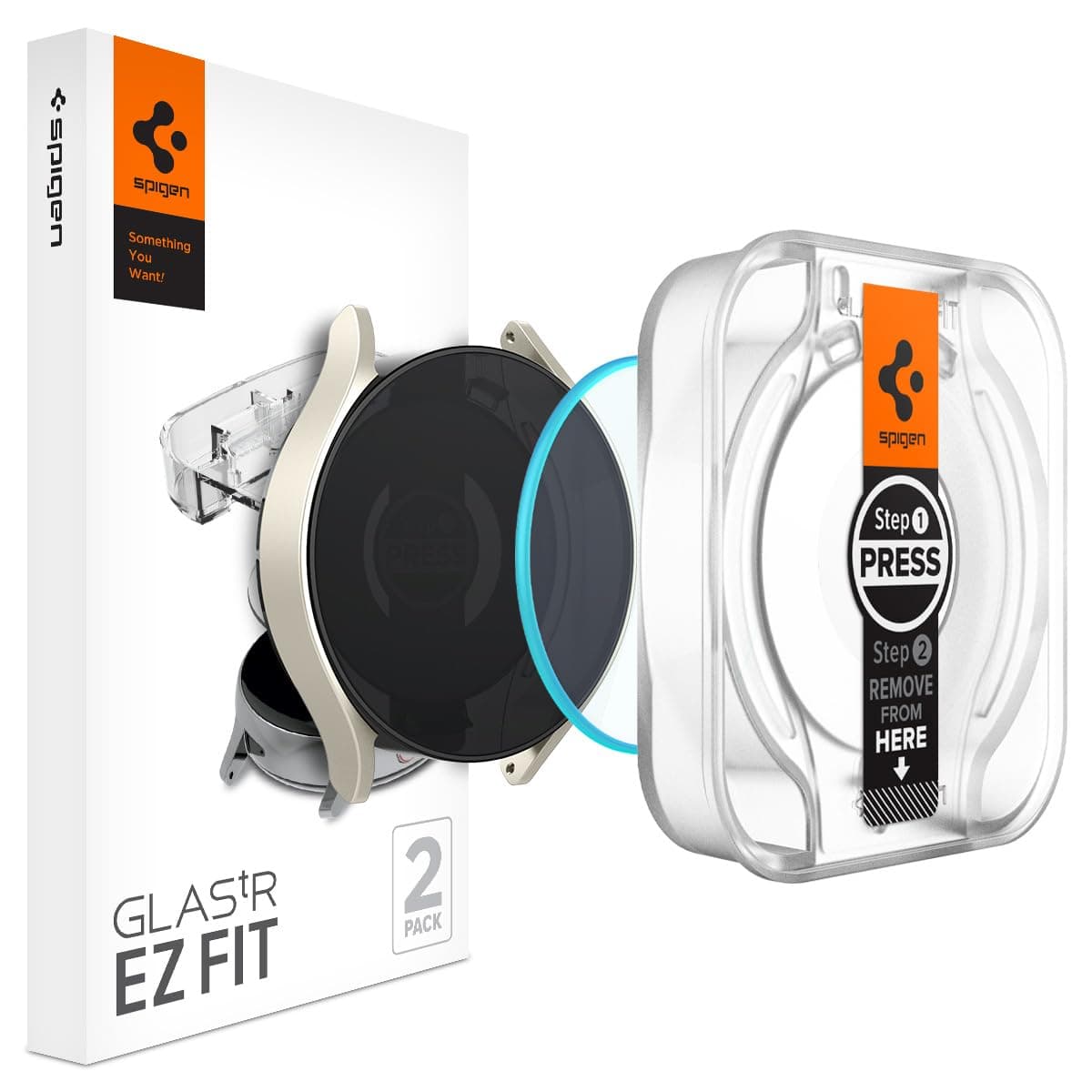 Spigen Glas.Tr Ez Fit Tempered Glass Screen Protector Guard For Galaxy Watch 6 40Mm Smartwatch -2 Pack