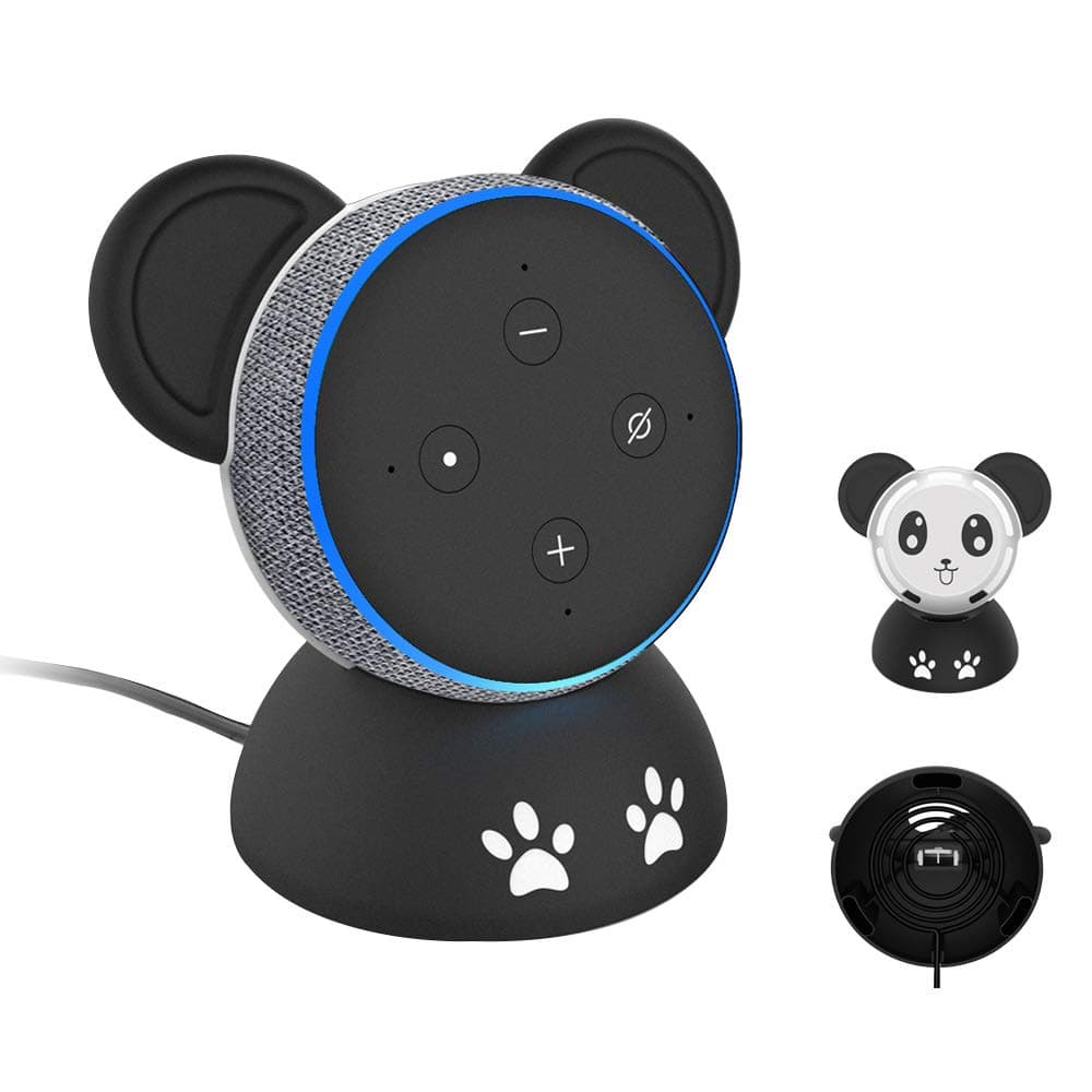 Dot 3rd Bracket for Echo, Echo Dot Bracket, Pandas Desktop Bracket New Hollow Panda Bracket Family Voice Assistant Echo Dot Speaker Bracket New Echo Dot (Third Generation), Built-in Cable Management
