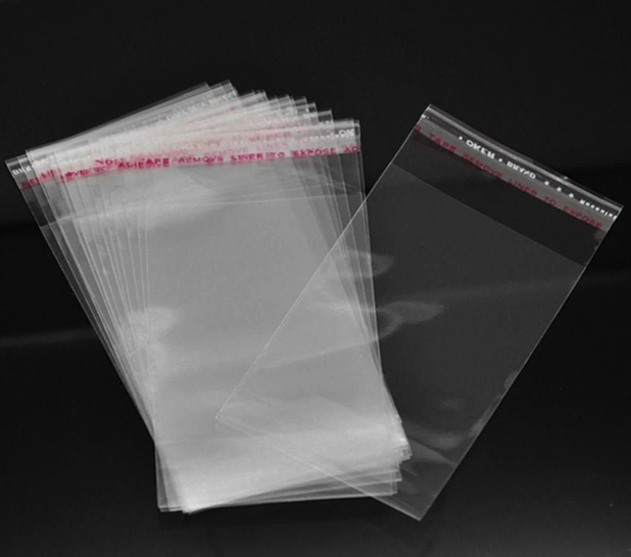 200 x Clear Self Adhesive (4.5cm x 4cm Usable Space) Peel and Seal Plastic Packaging Bags for Jewellery and Small Items