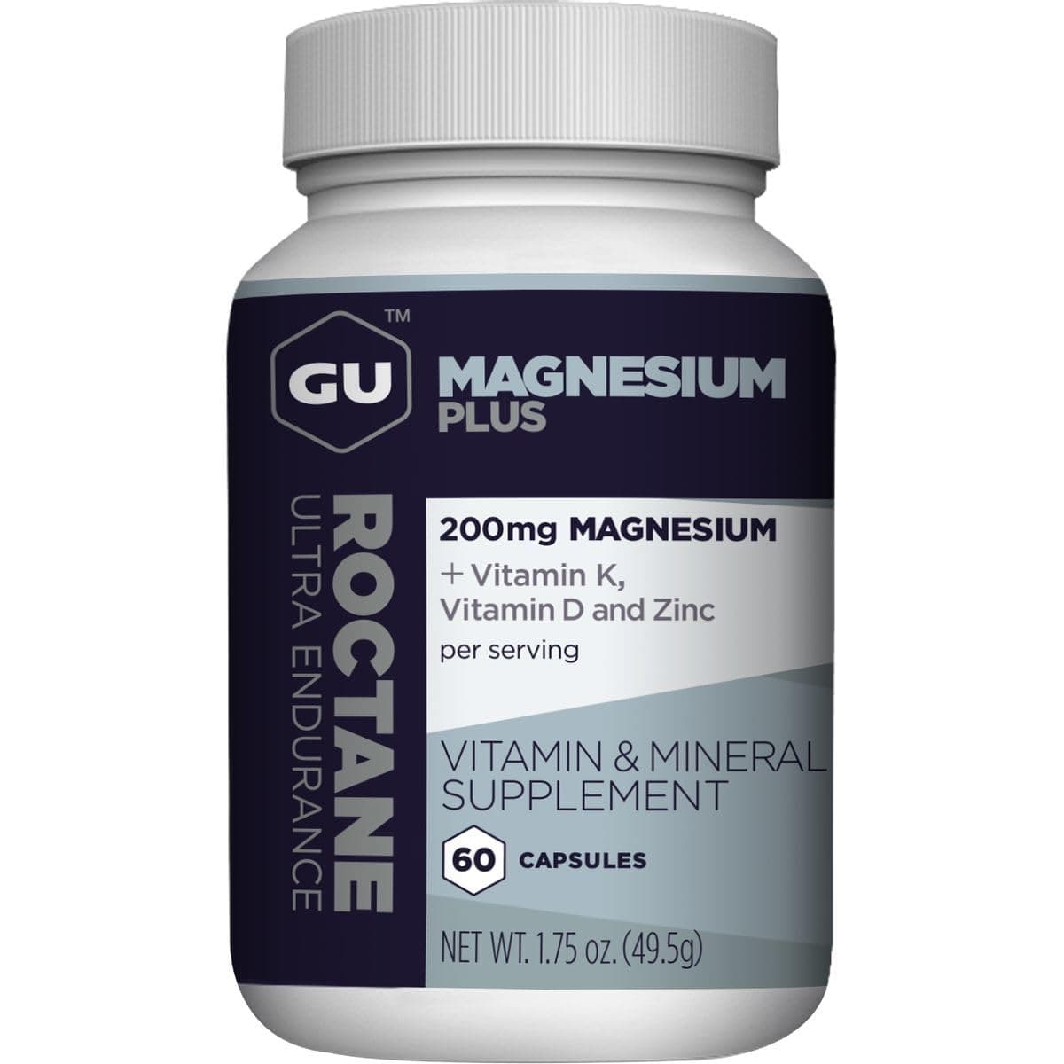 GU Energy Roctane Magnesium Plus Capsules with Vitamin K, D and Zinc, Informed Choice, Recovery Support After Any Workout, 60-Count Bottle (1-Month Supply)