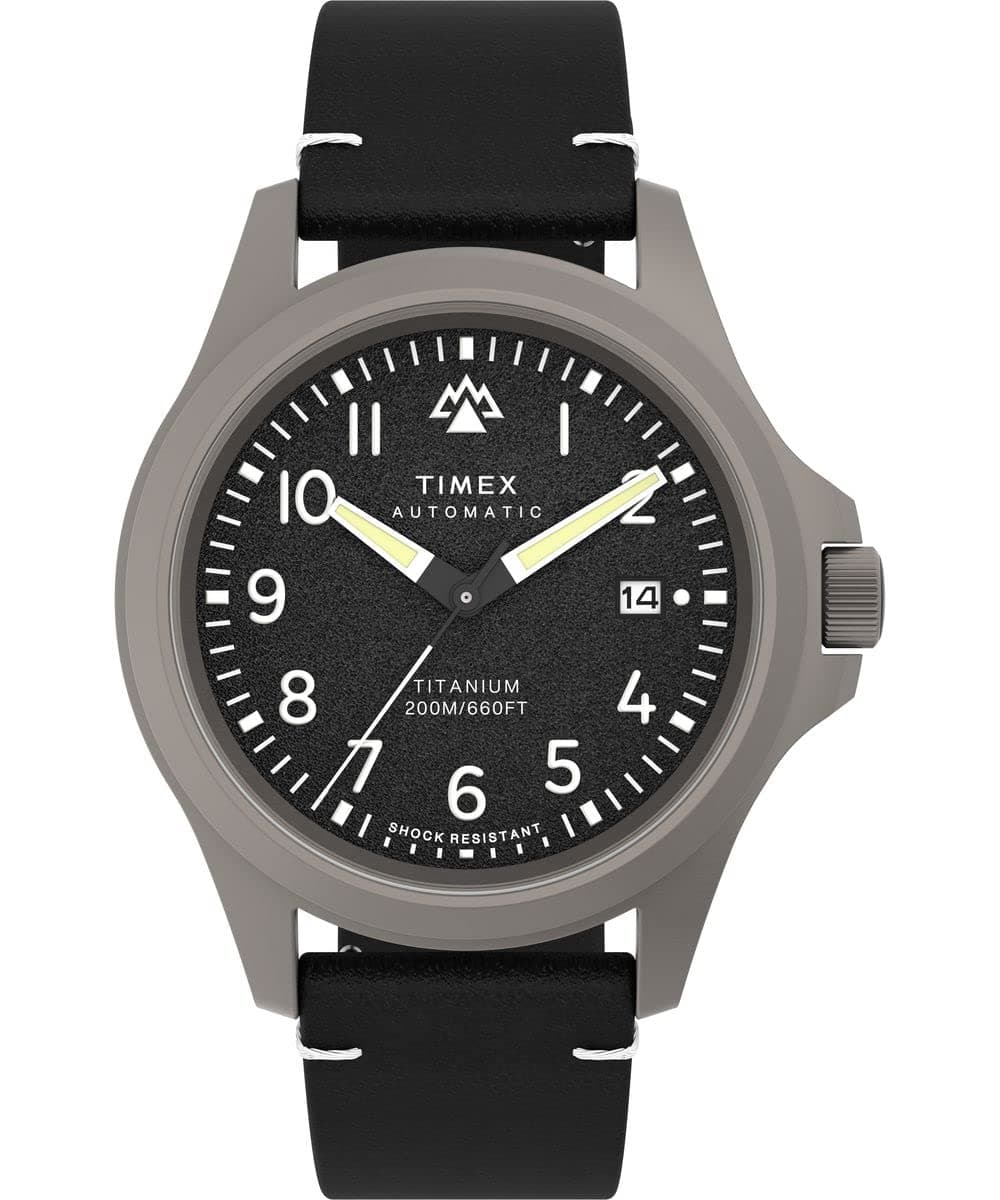 Timex Men's Expedition North Titanium Automatic 41mm Watch - Black Strap and Dial, One Size