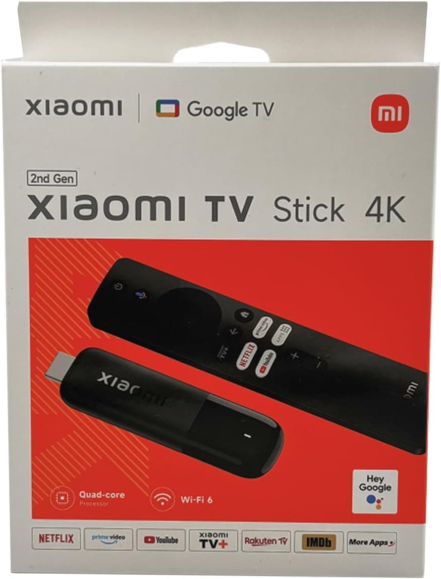 Xiaomi Mi TV Stick 4K Ultra HD Streaming Device Android TV 11 with Google Assistant Voice Remote Control Streaming Media Player Chromecast Built-in 2GB 8GB HDR/AV1/2.4G/5G WiFi/BT 5.2 (2022 Model)