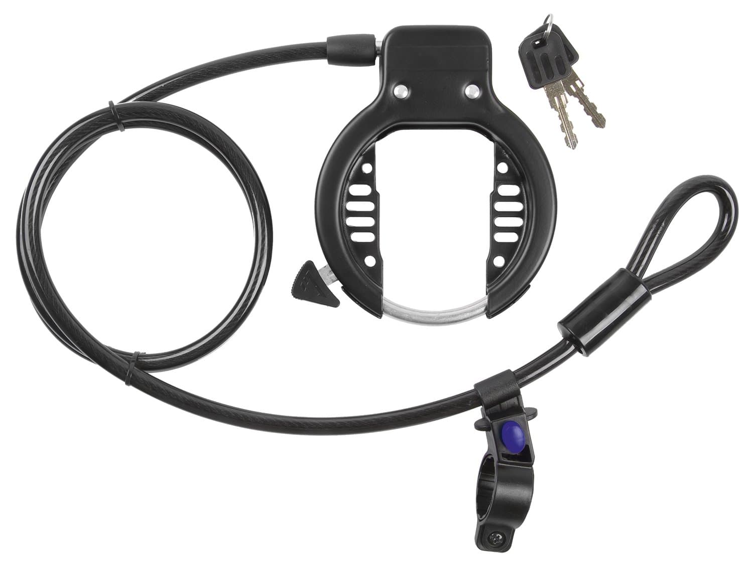 M-Wave Ring Loop Frame Lock with Cable - Black