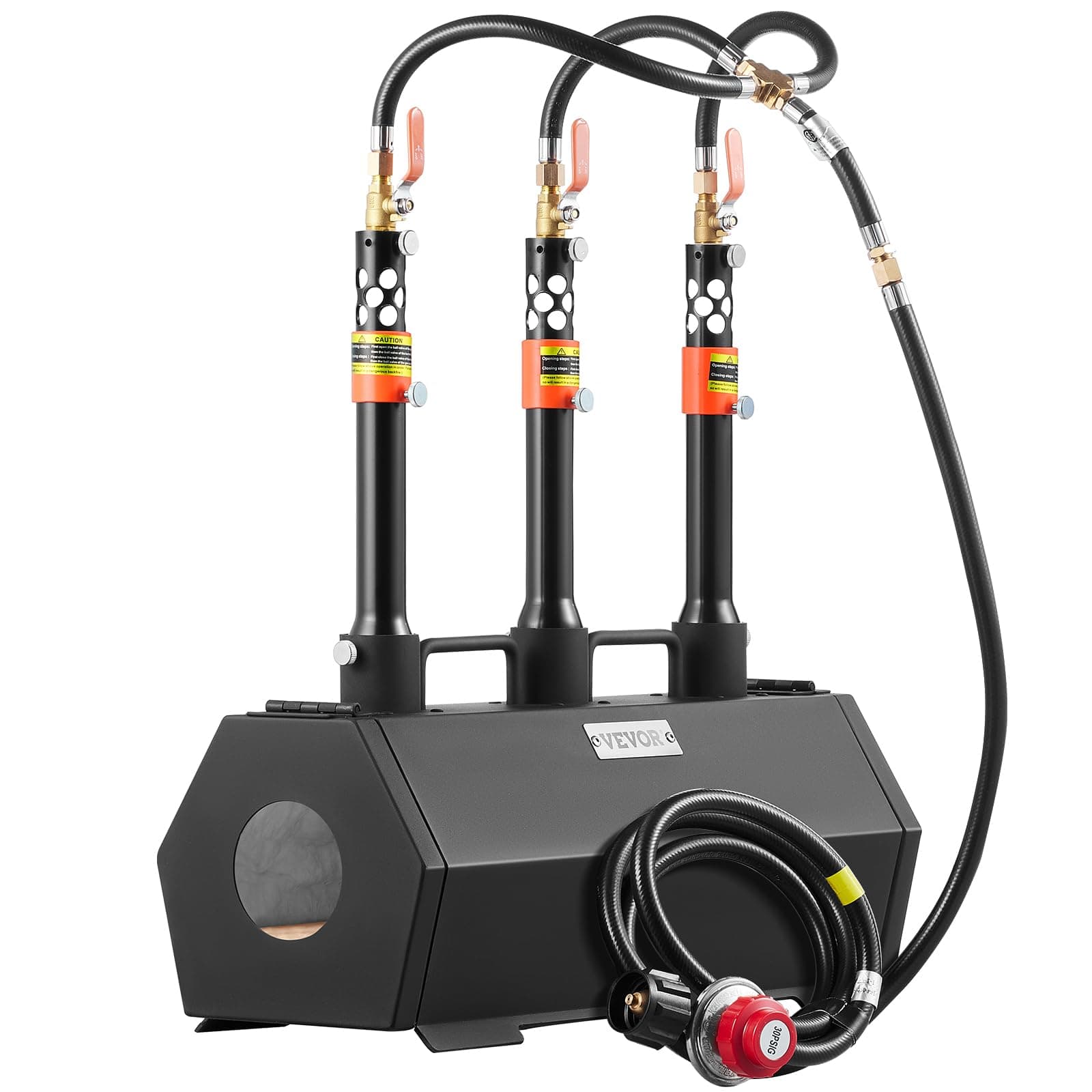 VEVOR Portable Propane Forge, 3 Burner Tool and Knife Making Blacksmithing Gas Forge, 2600℉ Farrier Forge, Large Capacity Hexagon Cold-Rolled Steel Gas Forging Tools and Equipment for Metal Forging