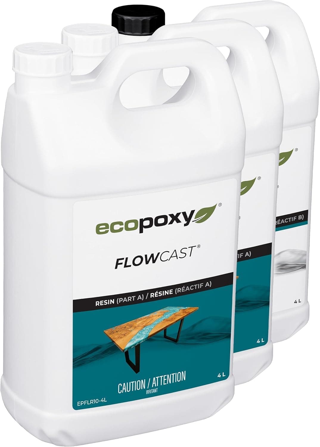FlowCast Deep Pour Epoxy Resin Kit - 3.2 Gal / 12L: UV & Yellowing Resistant, Bio-Based Resin | Water Clear Epoxy for River/Ocean Tables and other Deep Casting Bubble Free Epoxy Projects