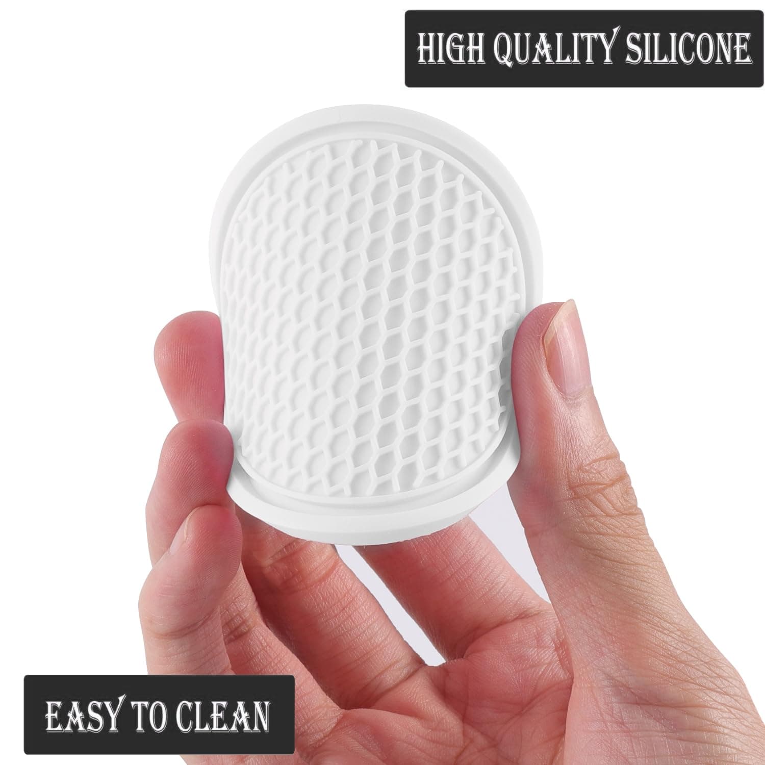 SINGARO Car Cup Coaster, 4PCS Universal Non-Slip Cup Holders Embedded in Ornaments Coaster, Car Interior Accessories, White