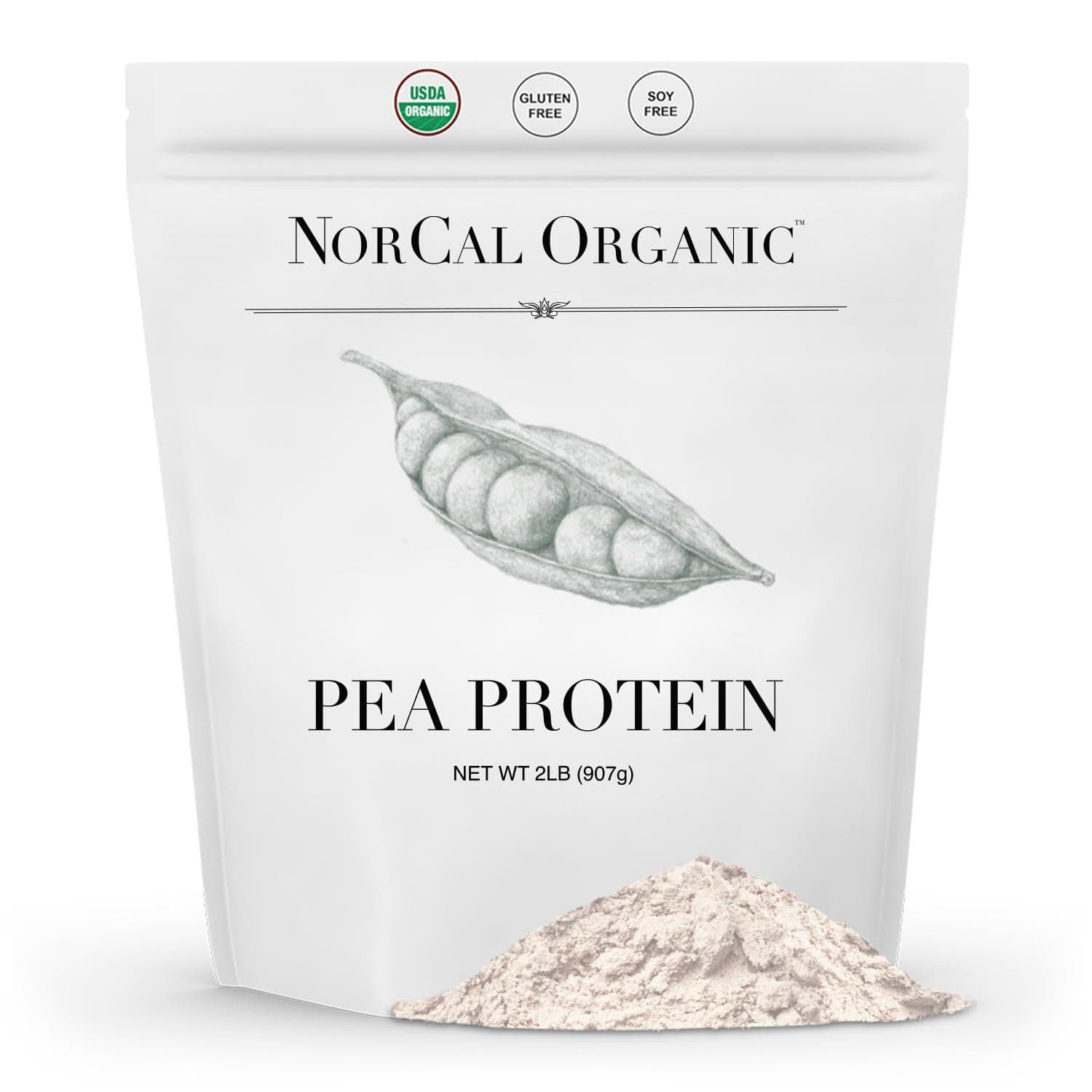 Premium Pea Protein Isolate - 100% Vegan and Organic - UNFLAVORED - 2 Pounds (Pack of 1) - 35 Servings