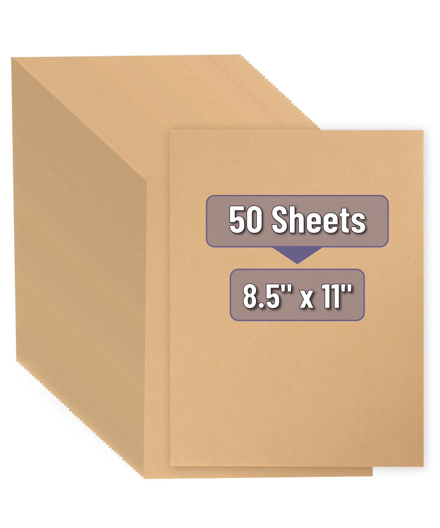 Kraft Paper Sheets, 50 Pack, 8.5 x 11, Kraft Paper, Brown Craft Paper, Craft Paper Sheets, Brown Printer Paper, Kraft Stationary Paper