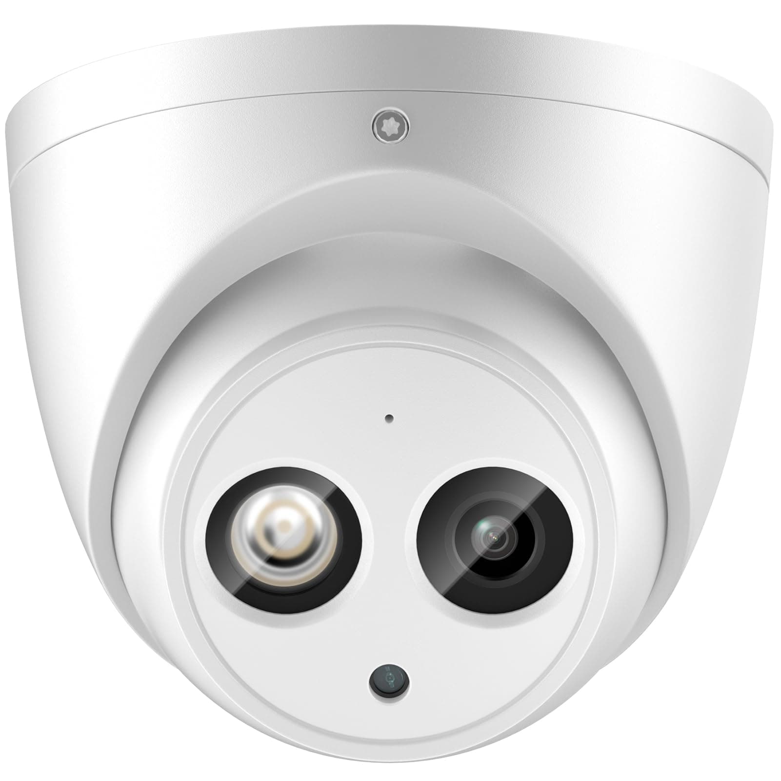 6MP PoE IP Camera, 2.8mm Wide Angle, 164ft IR Night Vision, IVS Detection, Outdoor Turret Camera with Mic, Metal IP67 Weatherproof, H.265, WDR, 3D DNR, DMSS/SmartPss Lite