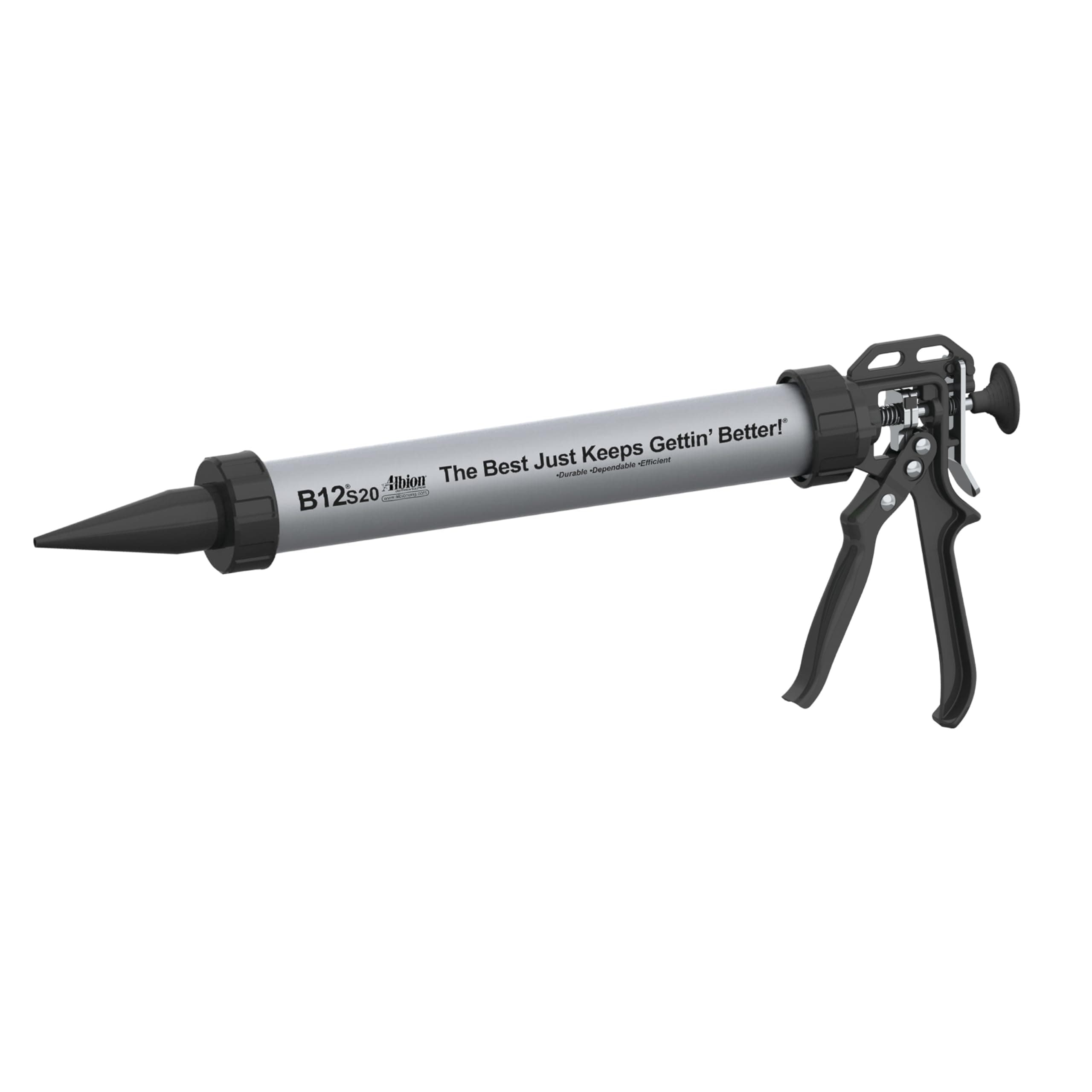 Albion (12:1 Manual Drive) - Engineering B12S20 B-Line Manual Sausage Caulking Gun, 590ml, 12:1 Drive