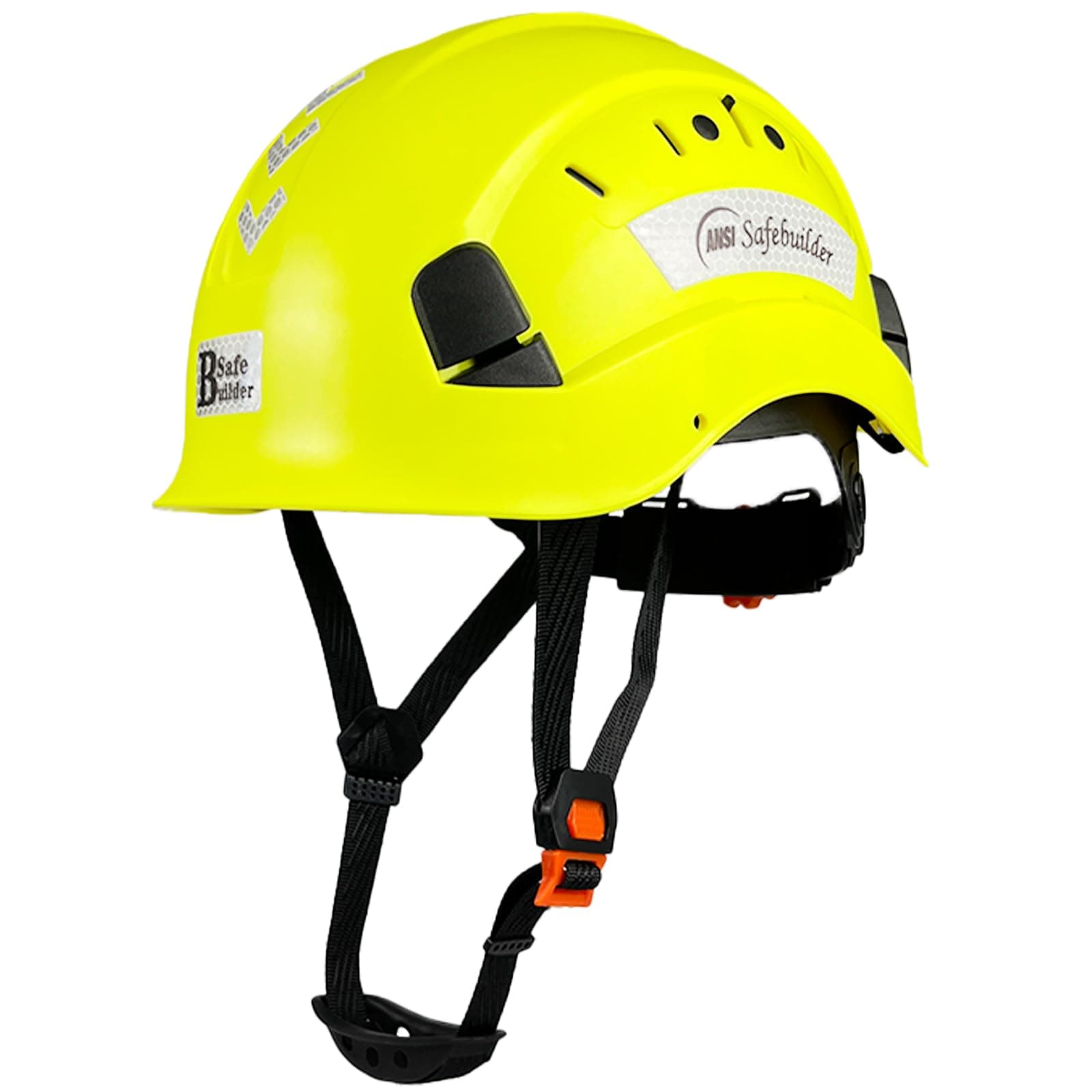 Work Safety Hard Hat for Engineer Slotted Ventilated Construction Safety Helmet for Men Women Industrial Adjustable Ratchet 6-Point Suspension ANSI Z89.1-14 (02-Fluorescent Yellow Helmet)