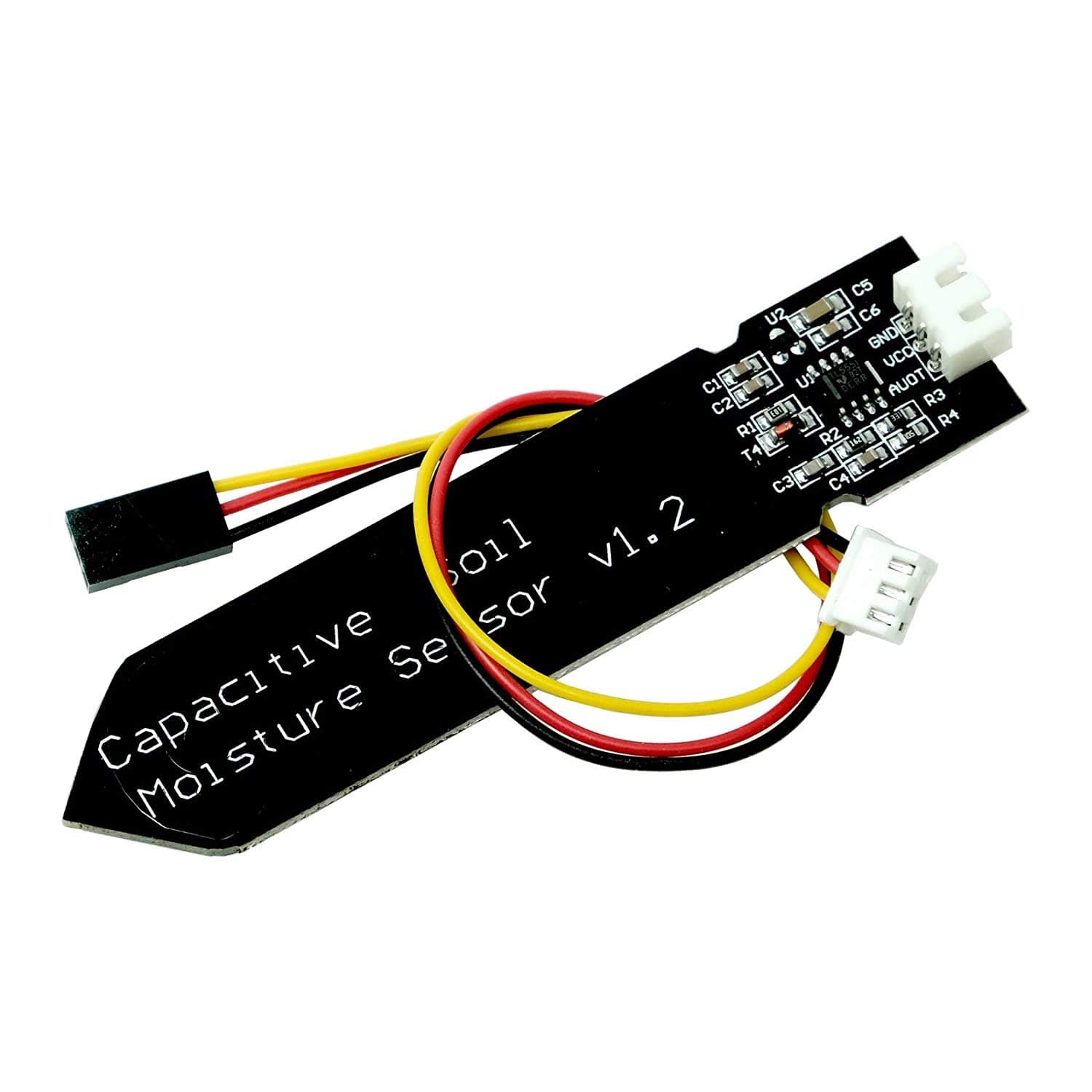 Paradisetronic.com Capacitive Soil Moisture Sensor, 5V 3.3V Moisture Sensor for Earth incl. Connection cable, analog output compatible with Arduino