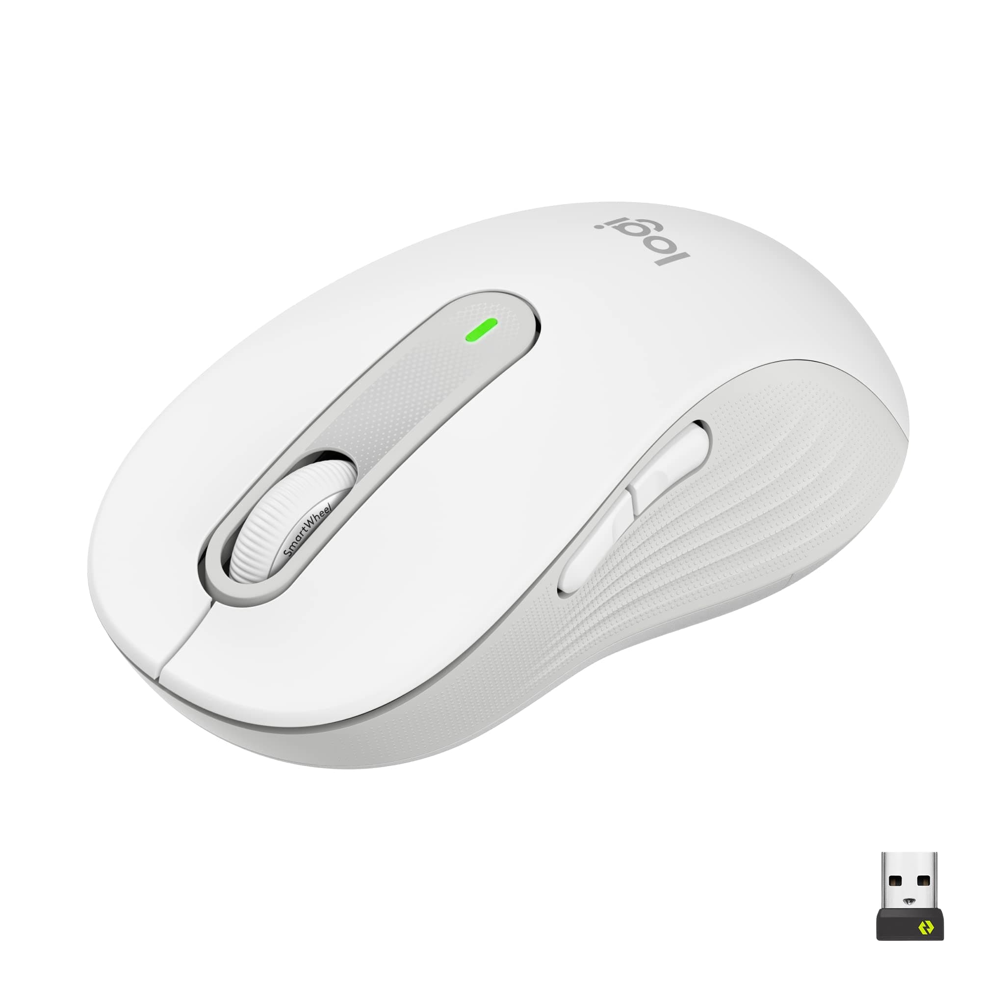 Logitech Signature M650 L Full Size Wireless Mouse - for Large Sized Hands, 2-Year Battery, Silent Clicks, Customizable Side Buttons, Bluetooth, for PC/Mac/Multi-Device/Chromebook - Off White