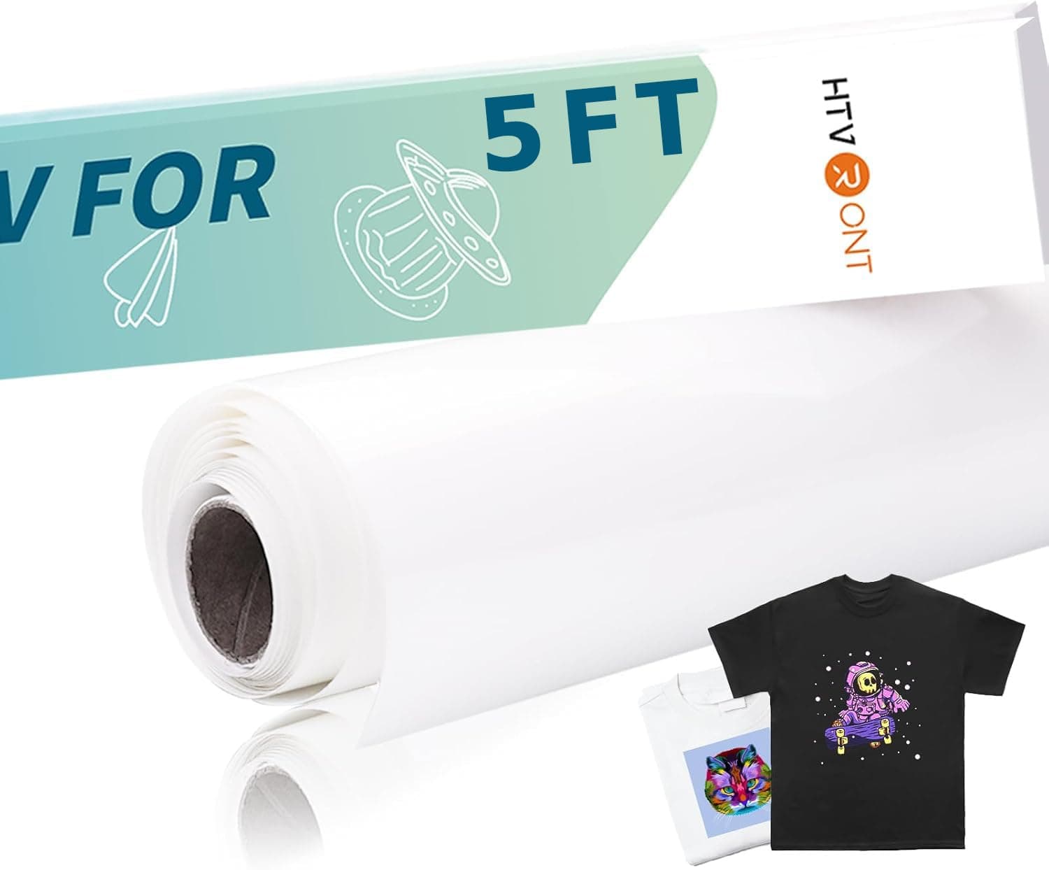 HTVRONT Sublimation HTV for Dark Fabric/Light Fabric - Matte Sublimation Vinyl 12" X 5FT - Sublimation Blanks for Sublimation Shirts/Bag/Hat/Pillow