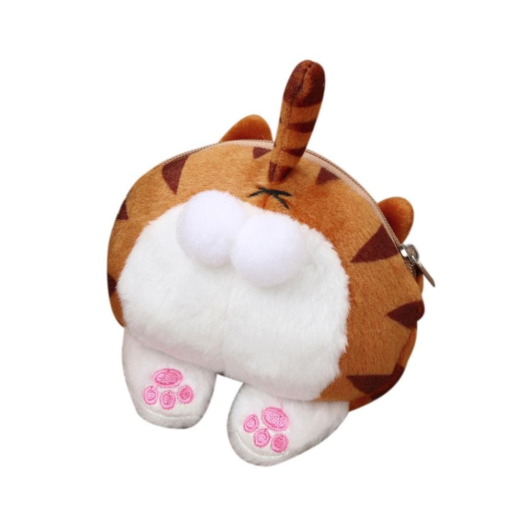 Quartly Hot Cute Cat Butt Tail Plush Coin Purse Change Purse Bags Wallet Bag Purse Wallet