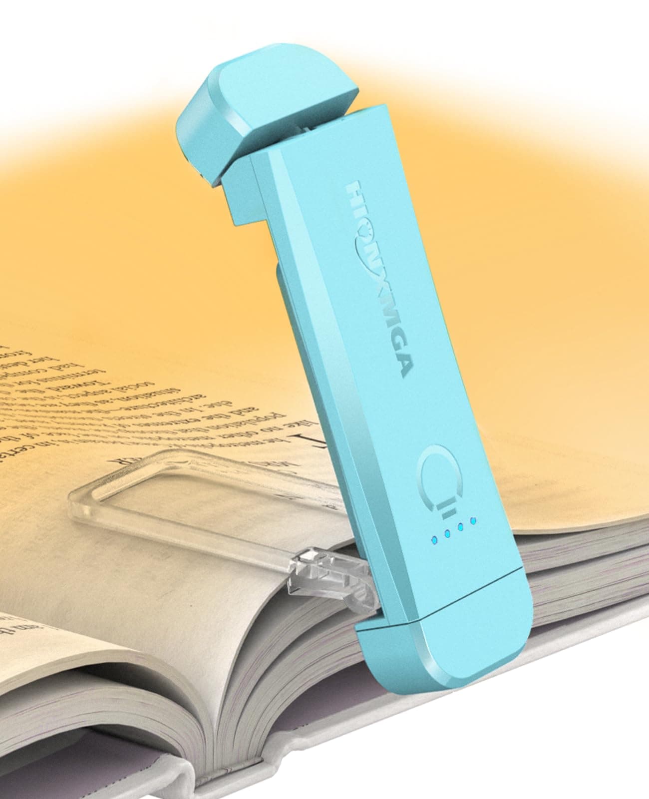 HIONXMGA Book Reading Light, Silent Touch Clip-on Book Lamp with 3 Amber Colors & 7 LEDs Precise Dimming for Eye Caring Night Reading, Kids