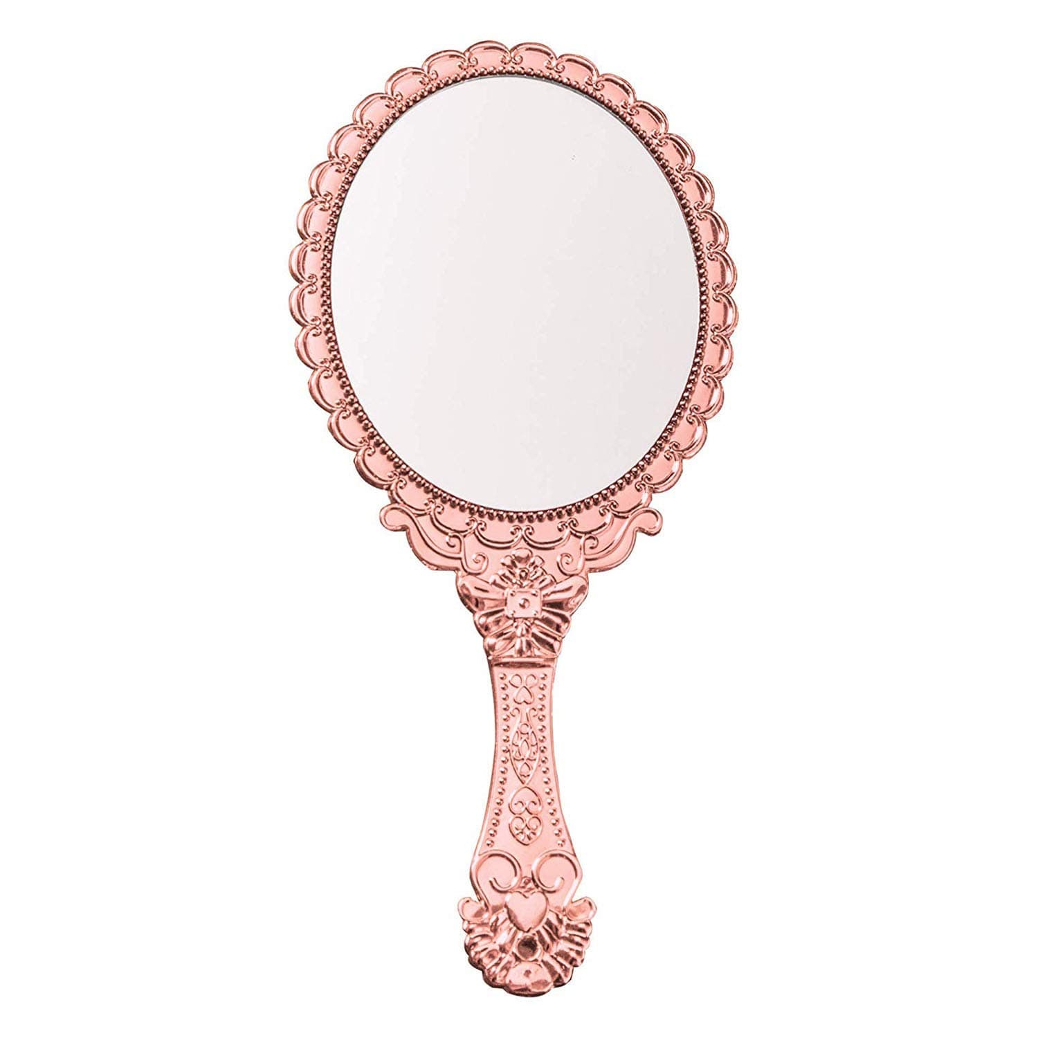 Handheld Mirror with Handle, Makeup Compact Travel Hand Mirrors Mini Vintage Make Up Hand Held Mirror Oval Purse Packet Mirror for Women Girls