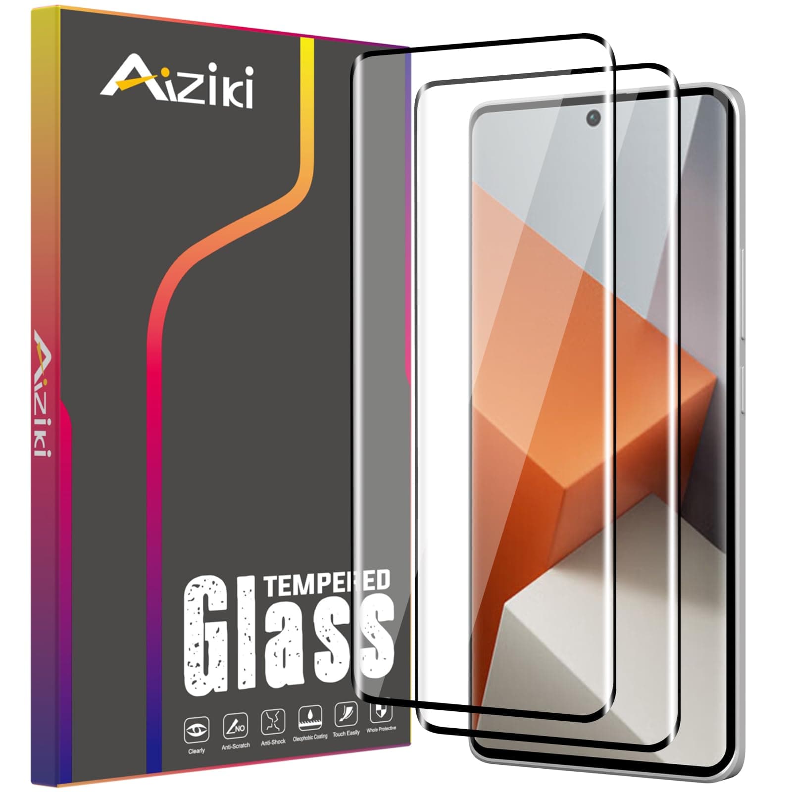 2 Pack for Xiaomi Redmi Note 13 Pro+/note 13 pro plus Screen protector, 3D full Coverage Tempered Glass for Redmi Note 13 Pro+, Bubble Free for Xiaomi Redmi Note 13 Pro Plus Tempered Glass