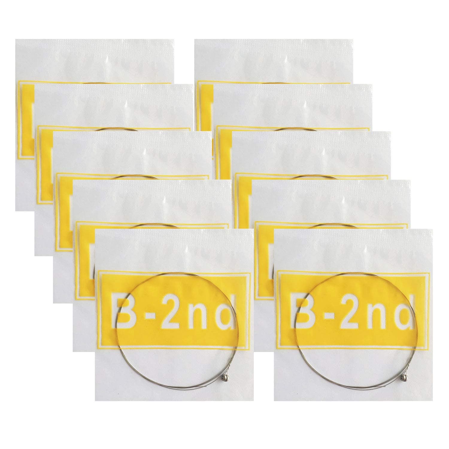 Acoustic Guitar B Strings, Light Tension – Corrosion-Resistant Rust-Prevent Brass, Offers a Bright and Well-Balanced Acoustic Tone B 2nd 10 Pack