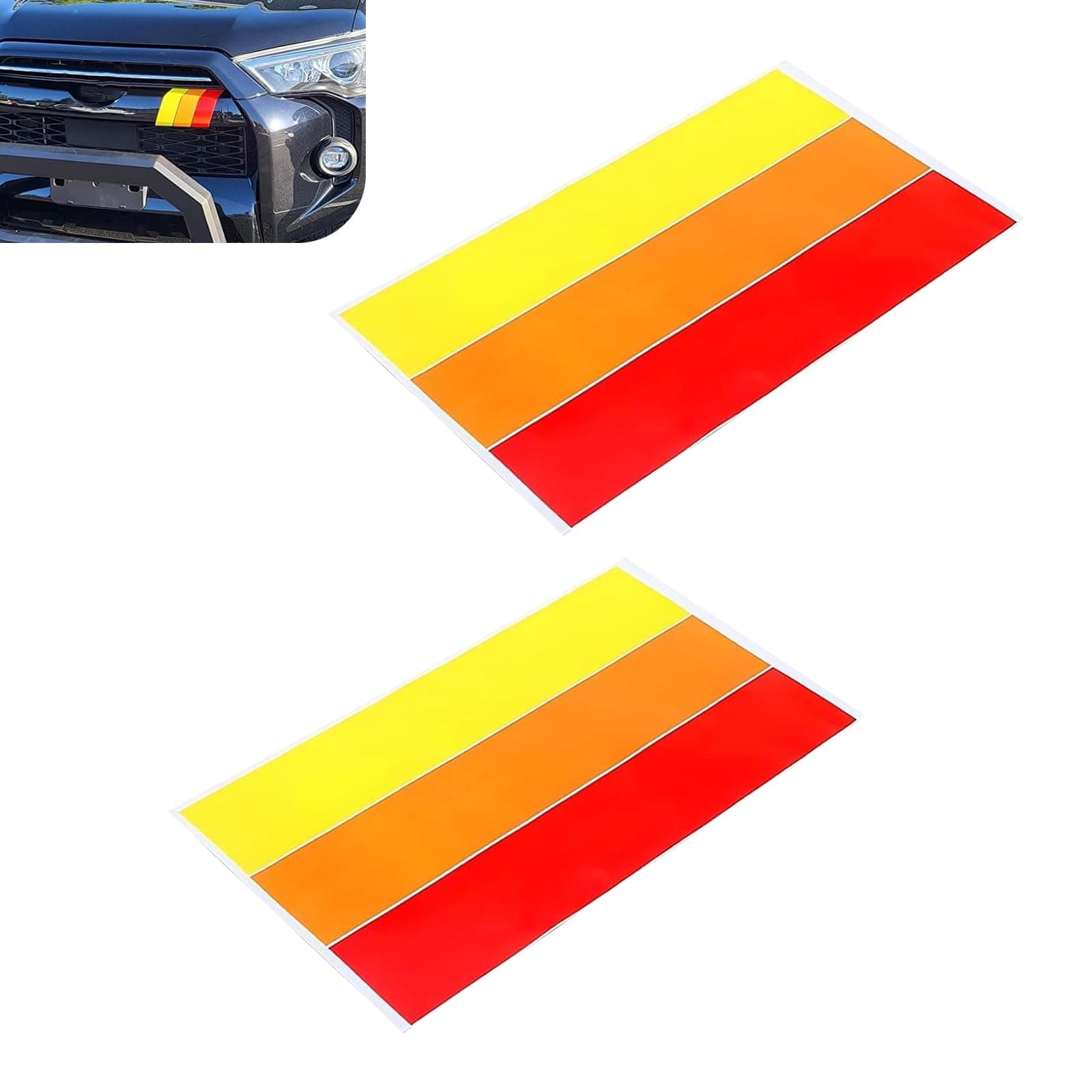 2 PCS Car Front Bumper Sticker, Three-color Classic Retro Flexible Decorative Cover, Cuttable Scratch-cover Protective Film, Universal Waterproof Self-adhesive Exterior Decal for Cars (Red)