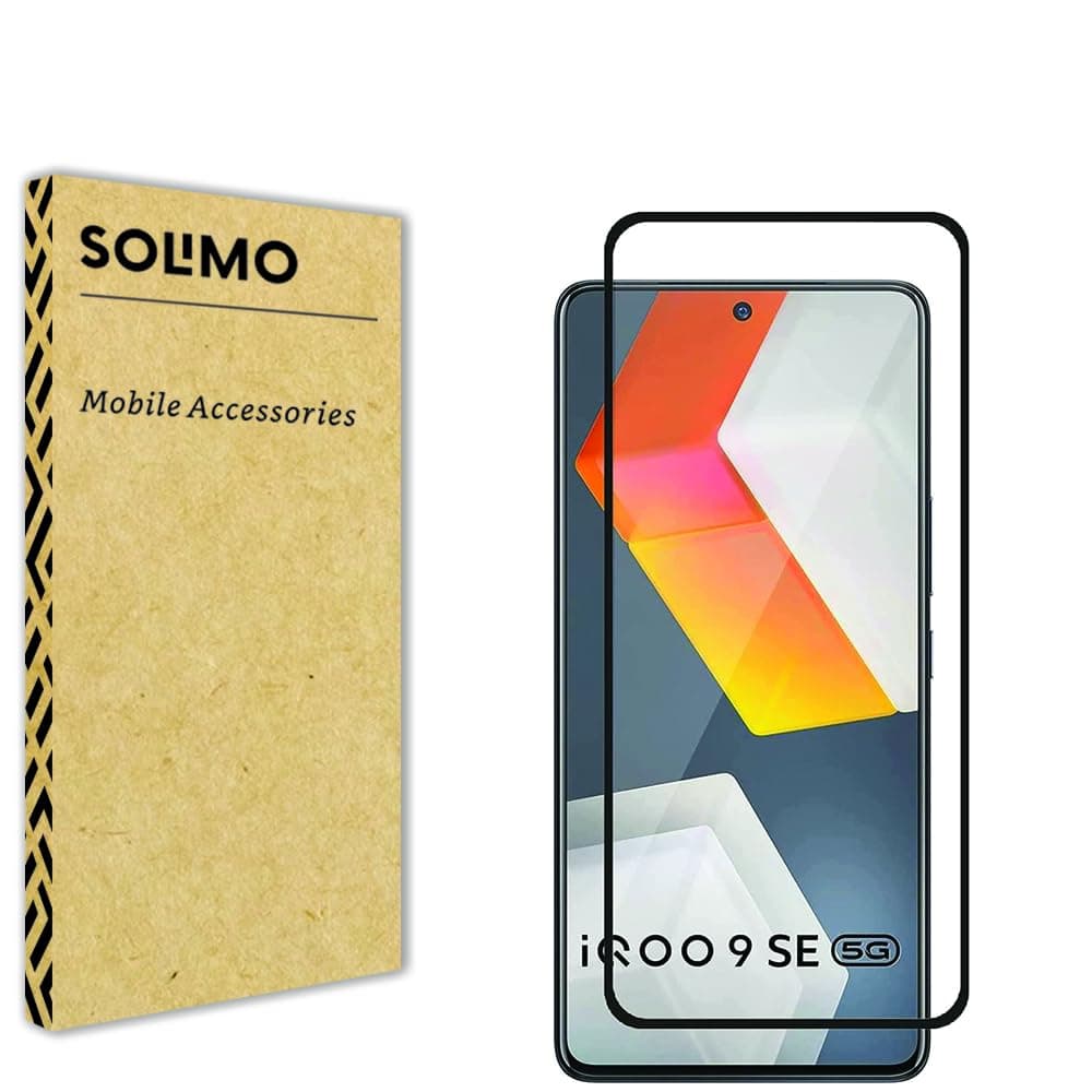 Solimo Tempered Glass Screen Protector For Iqoo Neo 6 5G, Iqoo Neo 6 Se 5G, Iqoo 9 Se 5G, Iqoo 7 5G & Iqoo 7 Legend 5G (6.62 Inch) | Edge-To-Edge Coverage, Easy Installation Kit (Black)