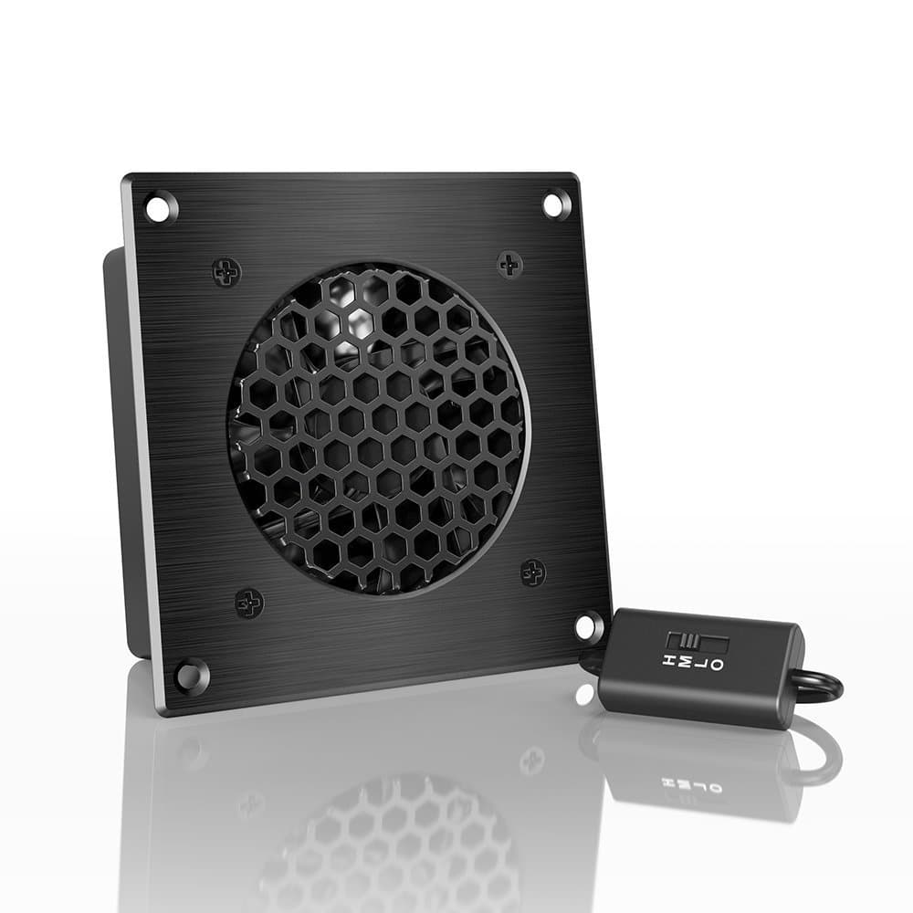 AIRPLATE S1, Quiet Cooling Fan System 4" with Speed Control, for Home Theater AV Cabinets