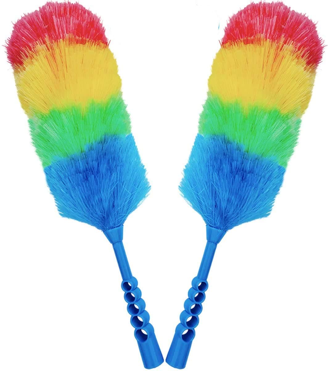 2 Pack Upgrade 19” Static Duster Beandable and Washable - More Fibers Bigger Head Less Loss of Fiber Duster