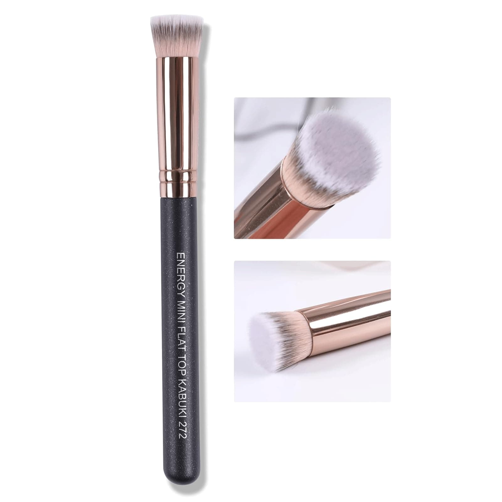 Small Foundation Brush for Concealer Makeup Flat Top Concealer Brush Under Eye for Liquid Cream Powder Blending,Buffing Vegan Synthetic Bristles Face Makeup Applicator
