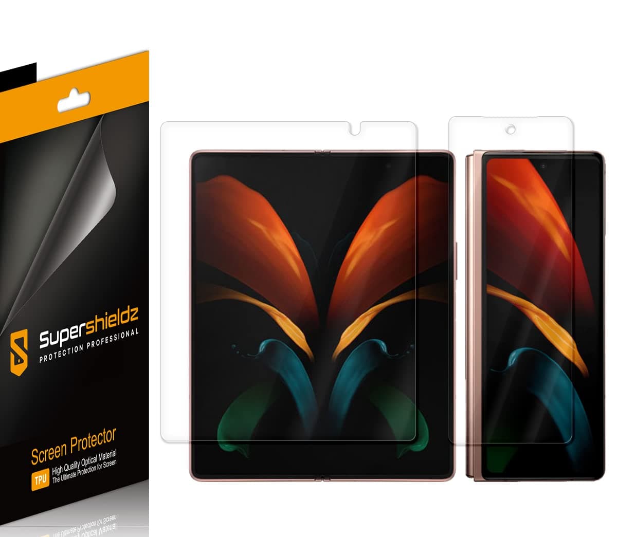 Supershieldz (2 Pack) Designed for Samsung Galaxy Z Fold 2 5G Screen Protector, (Full Coverage) High Definition Clear Shield (TPU)