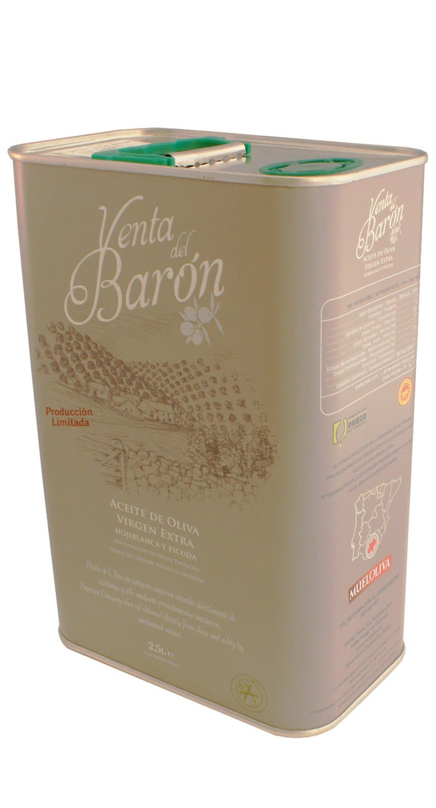 Venta del Baron - Award Winning Cold Pressed EVOO Extra Virgin Olive Oil, 2013-2014 Harvest, 84.5-Ounce Tin