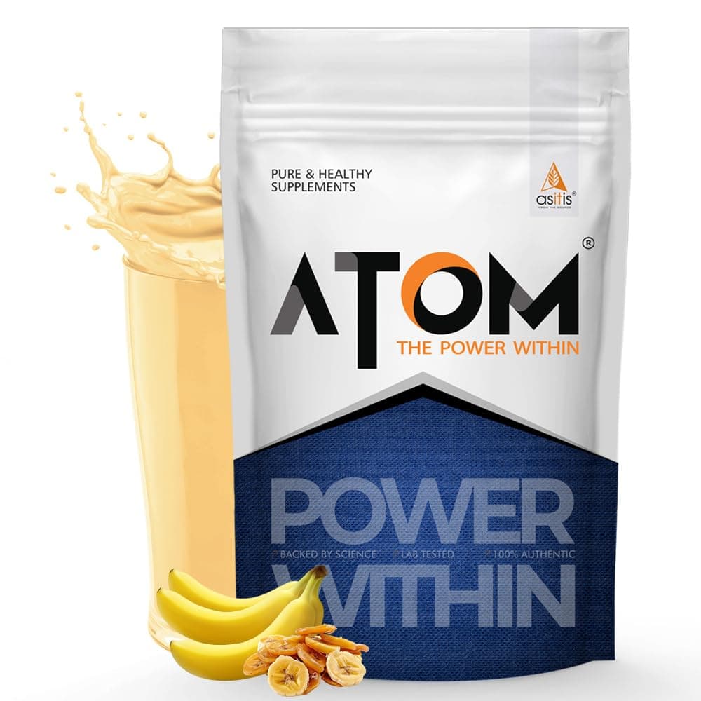 AS-IT-IS Nutrition ATOM Pea Protein, 29g Protein, Peak Muscle Gains & Fast Recovery, Easy Digest, Vegan Smooth & Delicious, 1Kg (1, Caramelized Banana)