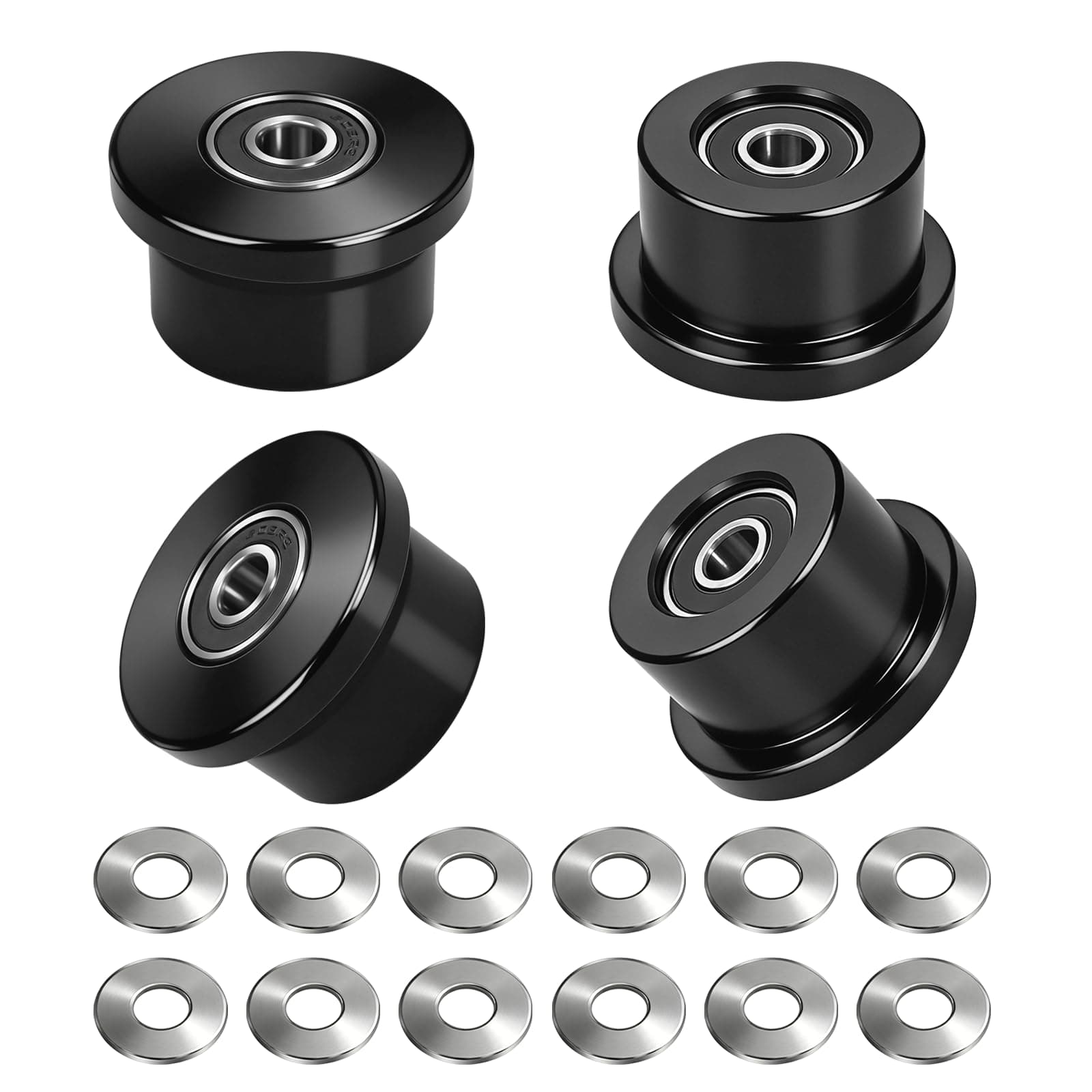 Qty.4 Machined Wheels/Rollers Compatible Total Gym Replacement, Fits Models 1000,1100,1400,1500,1600,1700,1800,1900,Achiever,Force,Gold,Max,Platinum,Platinum Plus,Pro,Supra,Supreme,Ultima,Ultra,XLI