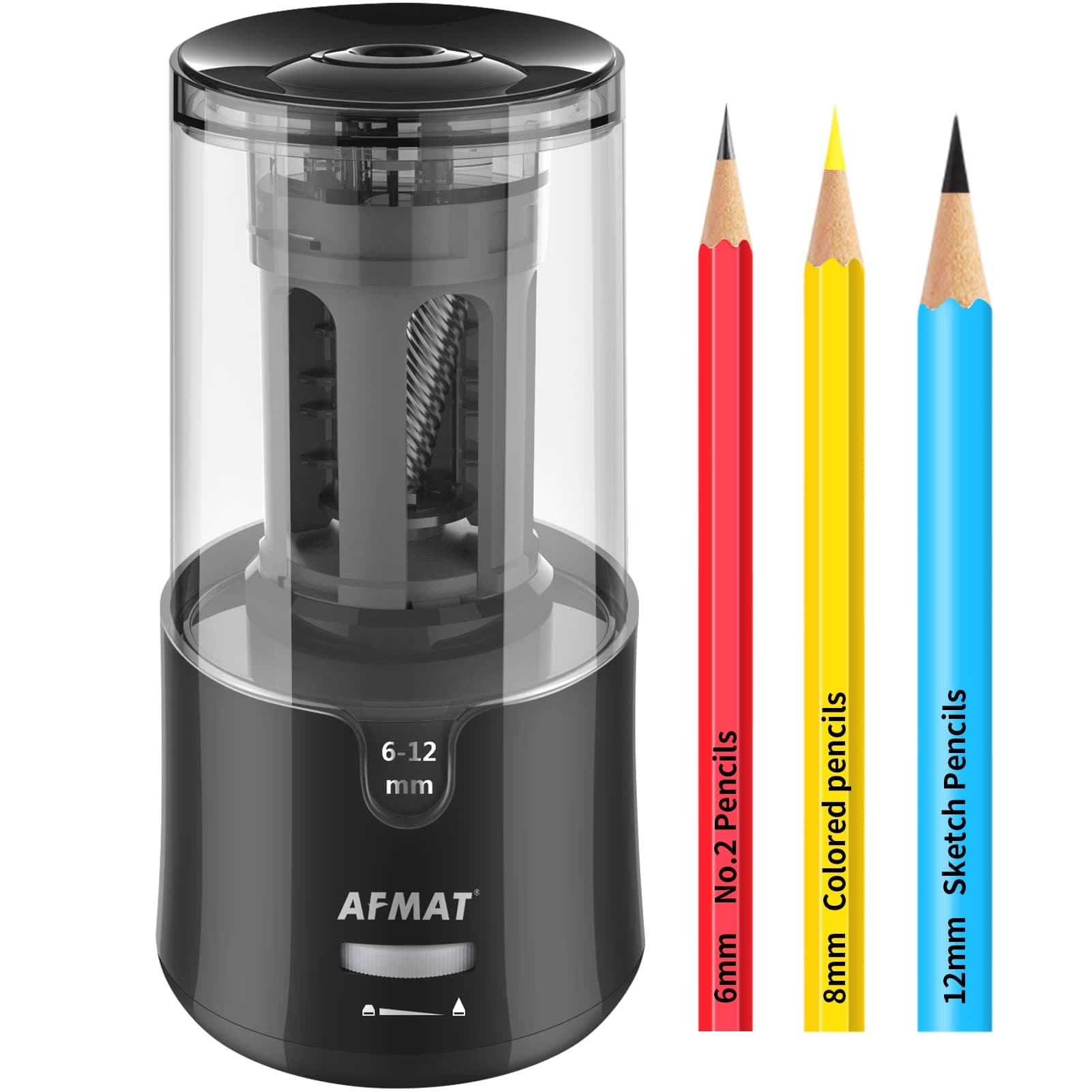 Electric Pencil Sharpener - Auto Stop, Super Sharp & Fast, Plug in Pencil Sharpener for 6-12mm No.2/Colored Pencils - Classroom/Office/Home PS92
