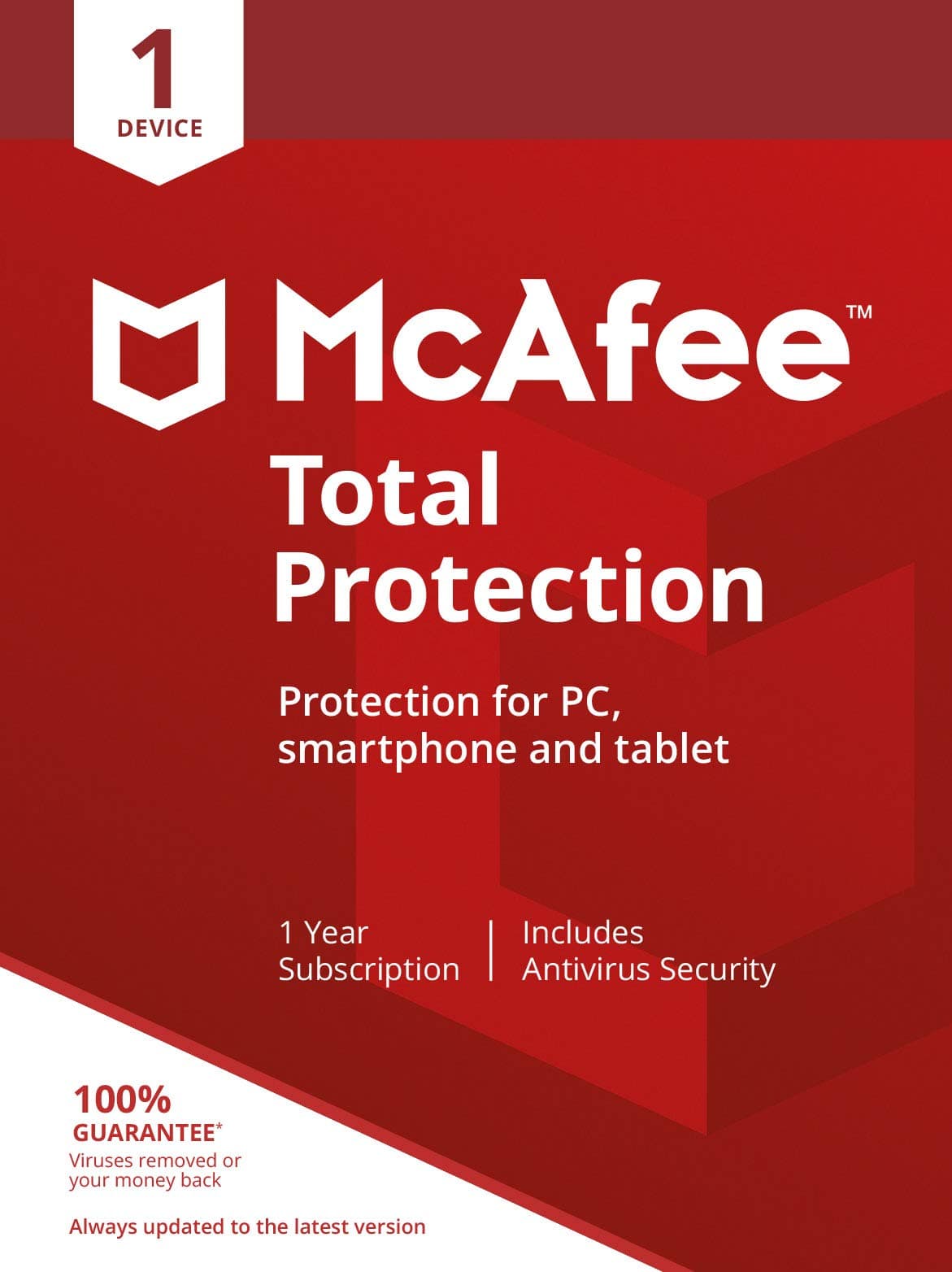 McAfee 2019 Total Protection|1 Device|PC/Mac/Android/Smartphones|Activation code by post