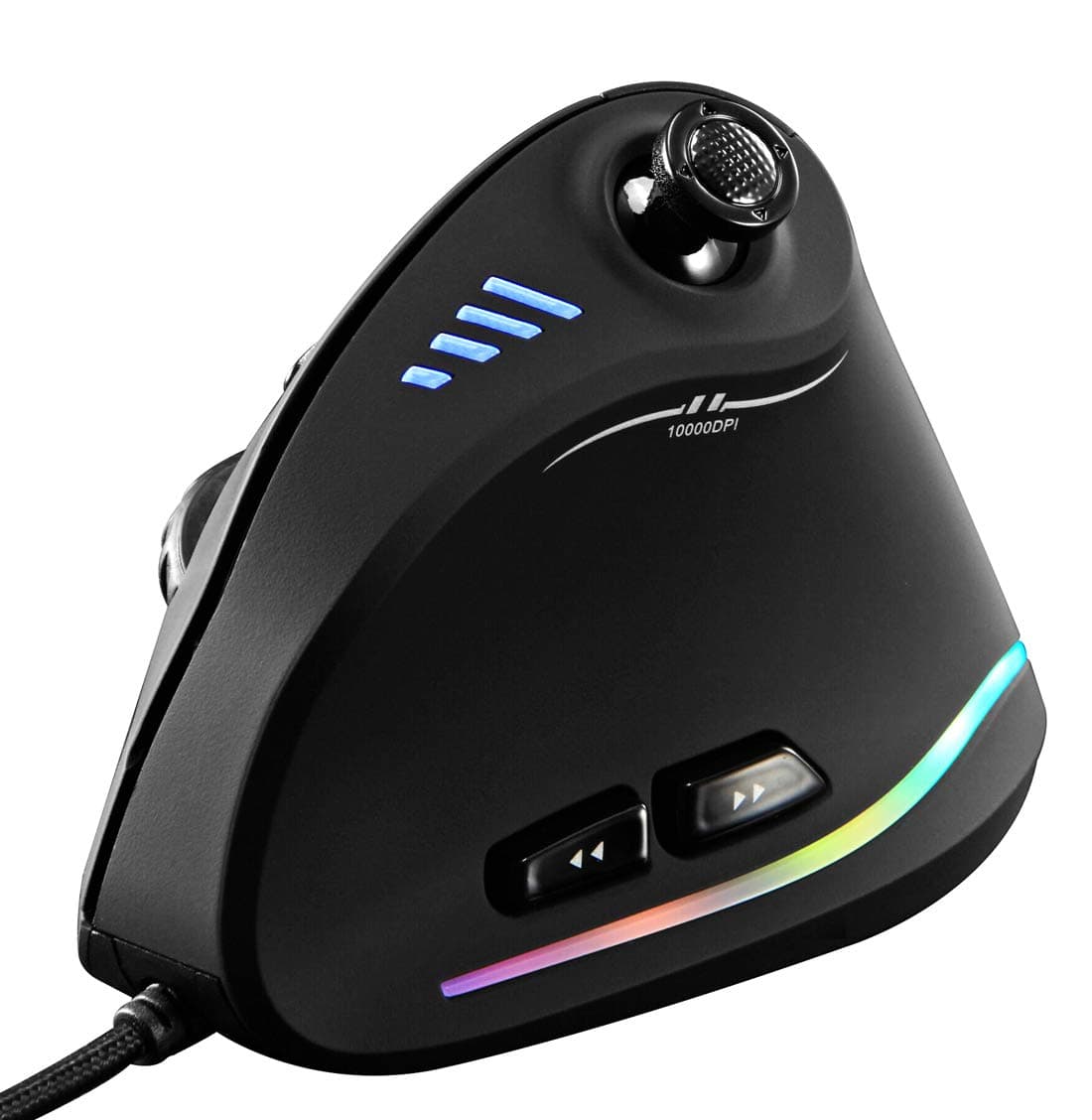 ZLOTVertical Gaming Mouse,Wired RGB Ergonomic USB Joystick Programmable Laser Gaming Mice,6+1 Design,11 Buttons,1000 Hz Max Polling Rate,10000 Max DPI,2019 Upgraded Version for Computer Gamers,Black