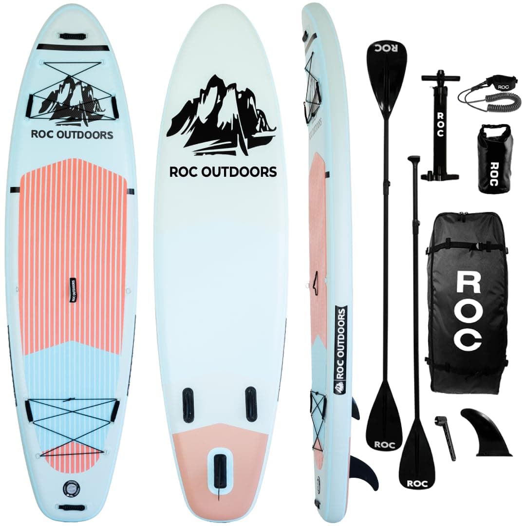 Inflatable Stand Up Paddle Board with Premium SUP Paddle Board Accessories, Wide Stable Design, Non-Slip Comfort Deck for Youth & Adults