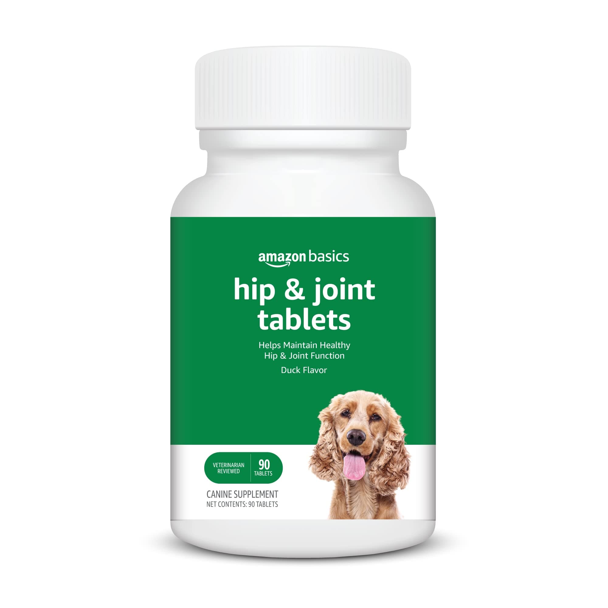 Dog Hip & Joint Daily Chewable Tablets, with Glucosamine, MSM, and Chondroitin, Duck Flavored, 90 Count (Previously Solimo)