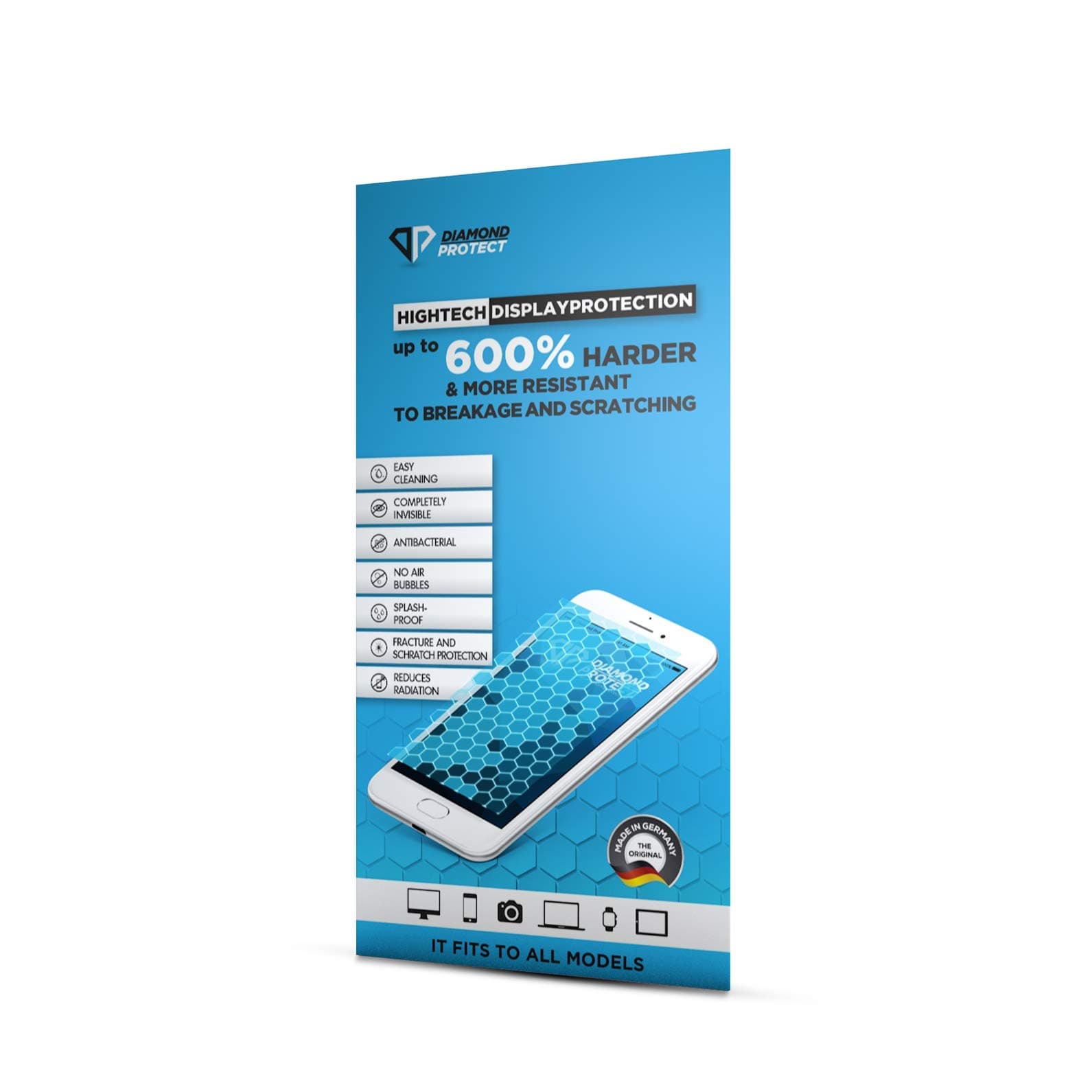 Diamond Protect- High-Tech Mobile Diplay Protection Screen Guard Fits All Smartphones, Resistant to Breakage