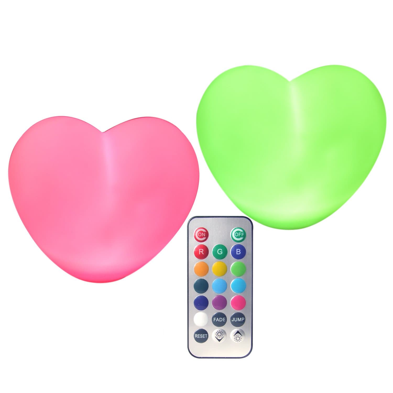 Heart Light LED Lamp (Pack of 2), Multi-Colored - #1 Gift for Birthday, Holidays, Party Decor, Baby Shower, Back-to-School, Valentine Day Gift!