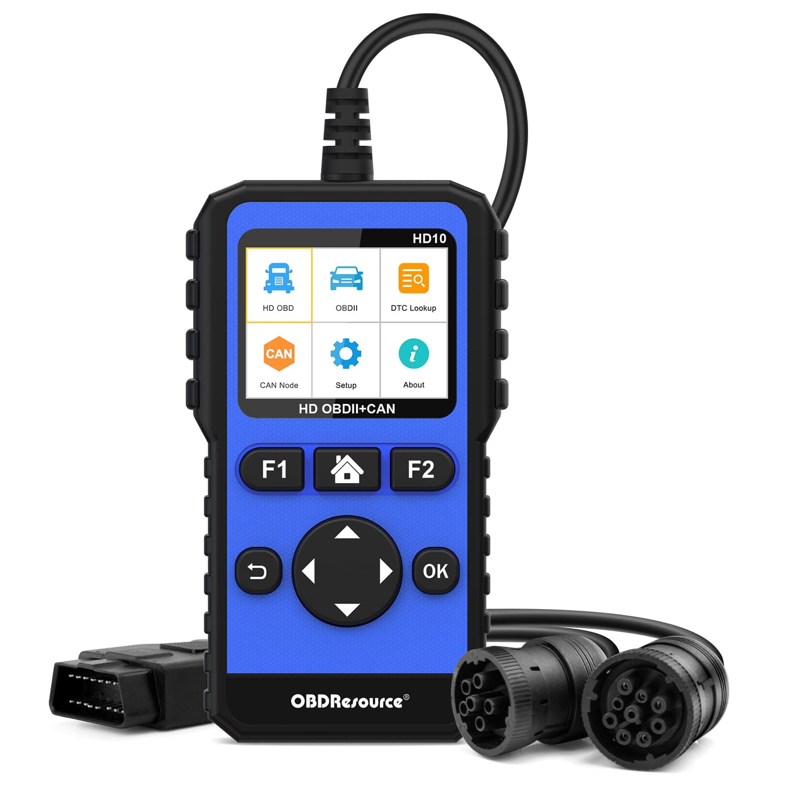 Full Systems Heavy Duty Truck Scanner Tool HDOBD/EOBD/OBD2 Automotive Scanner Diagnostic Tool for Truck & Car 2 in 1 Code Reader for Most 12V 24V Diesel Vehicles