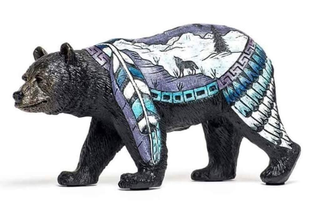 Bear Country Bear with Wolf Figurine Statue Bcwf